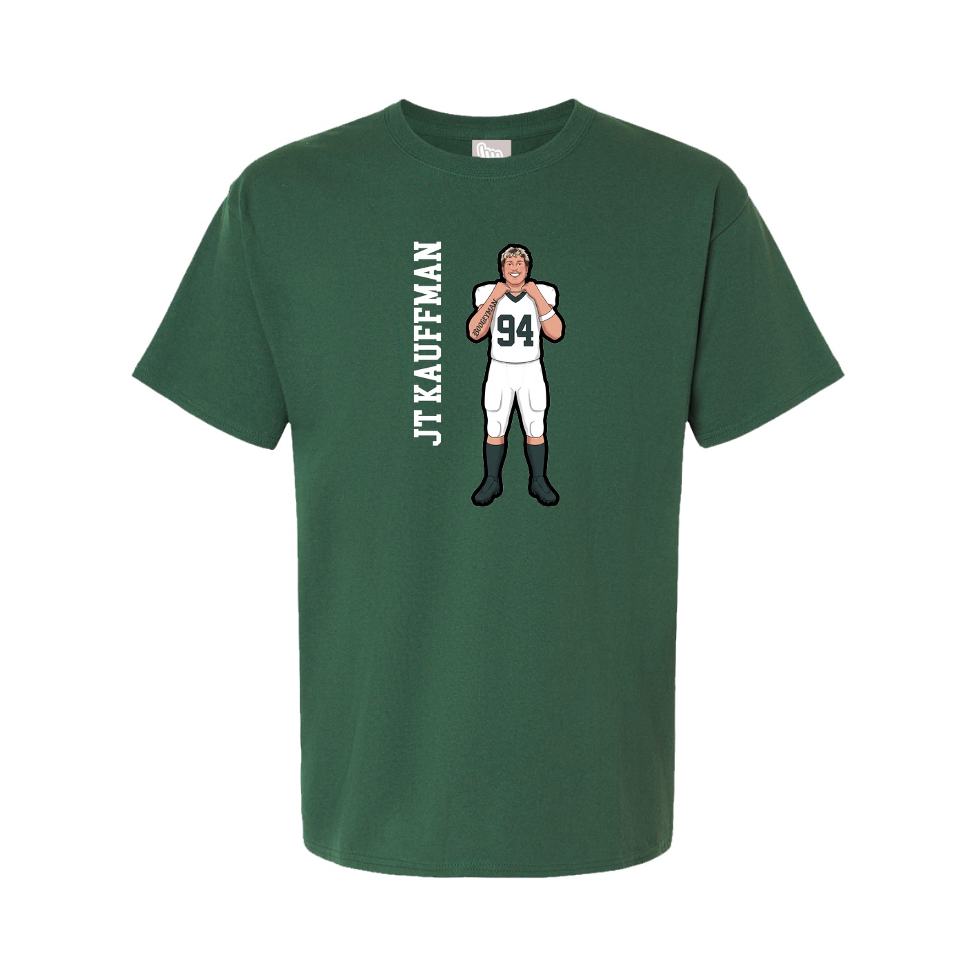Tee — Name Vertical in Green