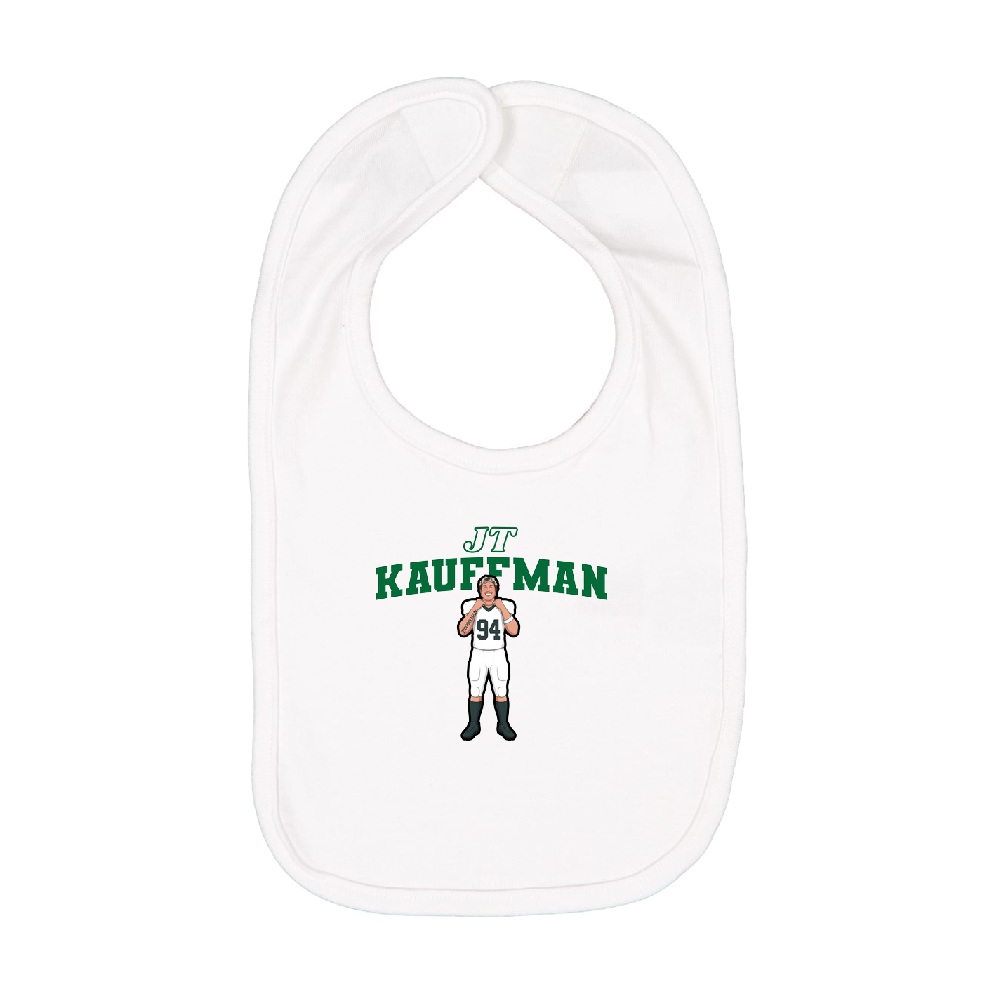 Infant Bib — Name Arch in White