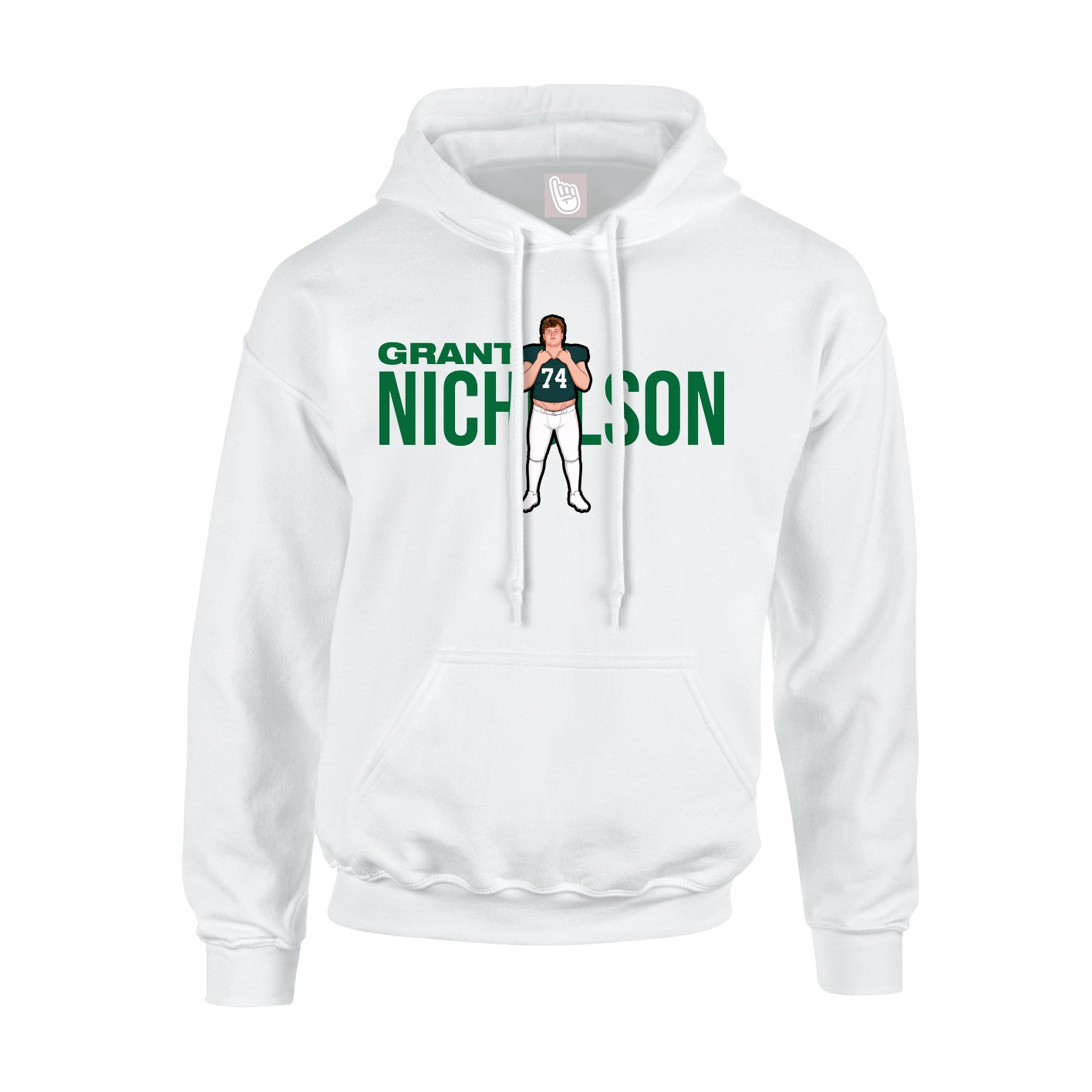 Youth Hoodie — Player Name in White