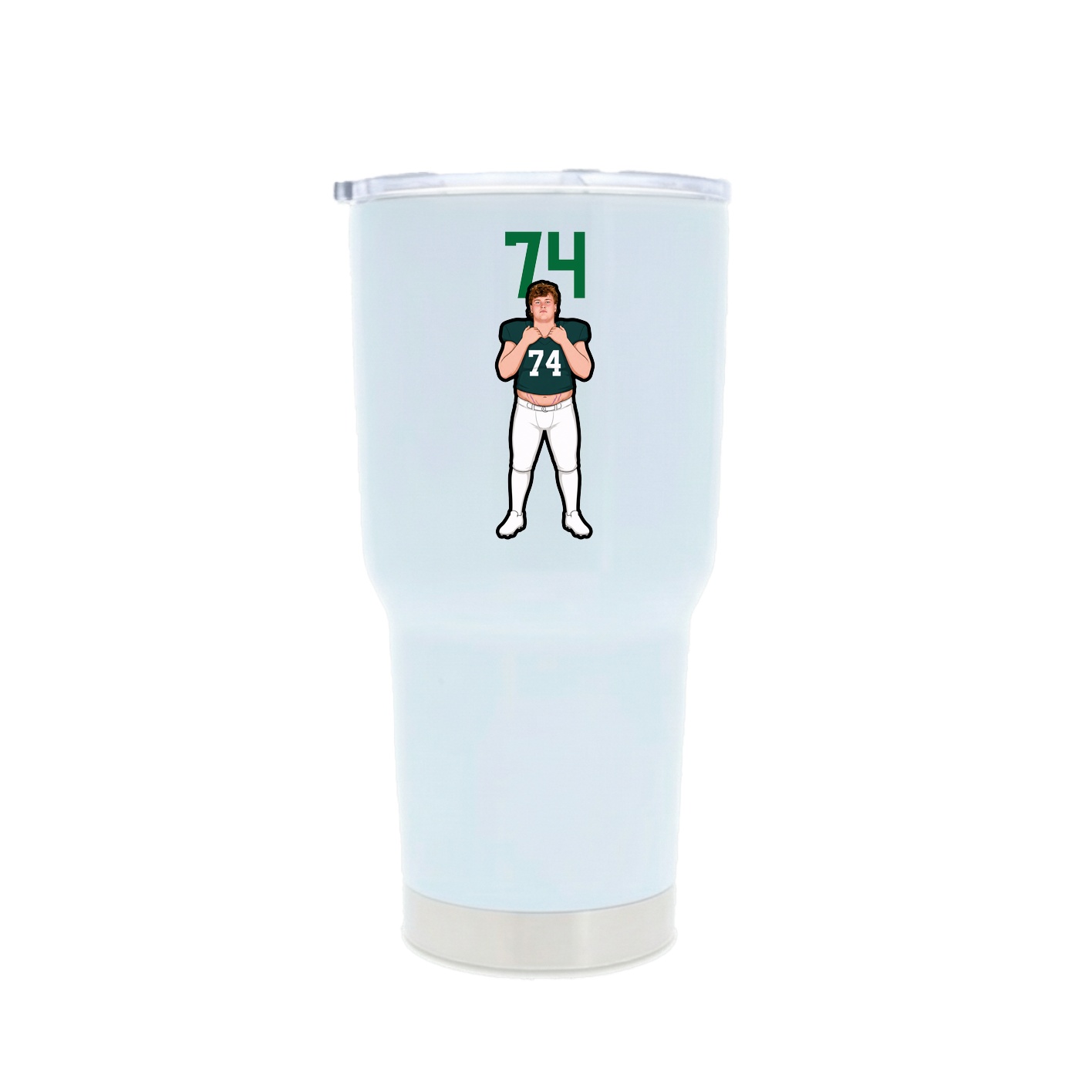30oz Stainless Steel Tumbler — Number Top in White