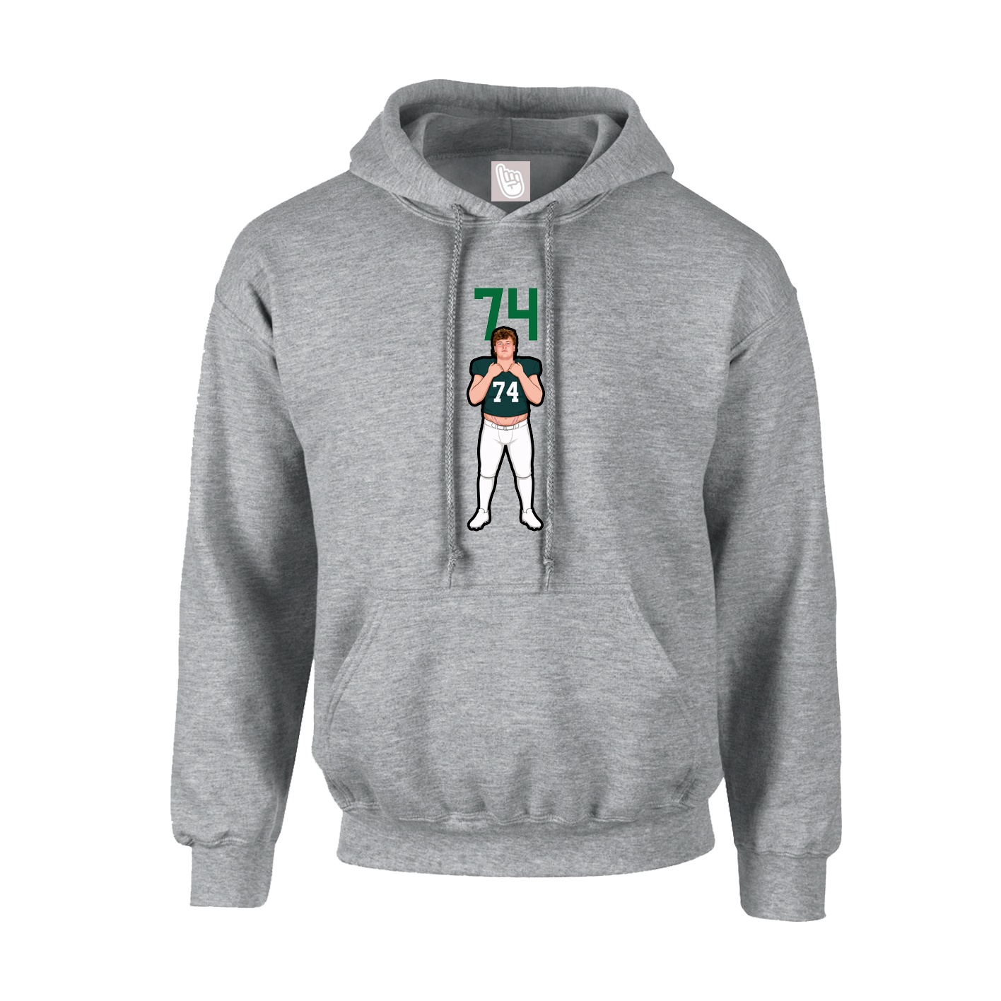 Hoodie — Number Top in Grey