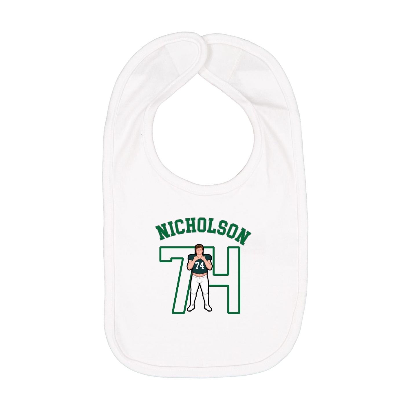 Infant Bib — Shirsey Arch in White