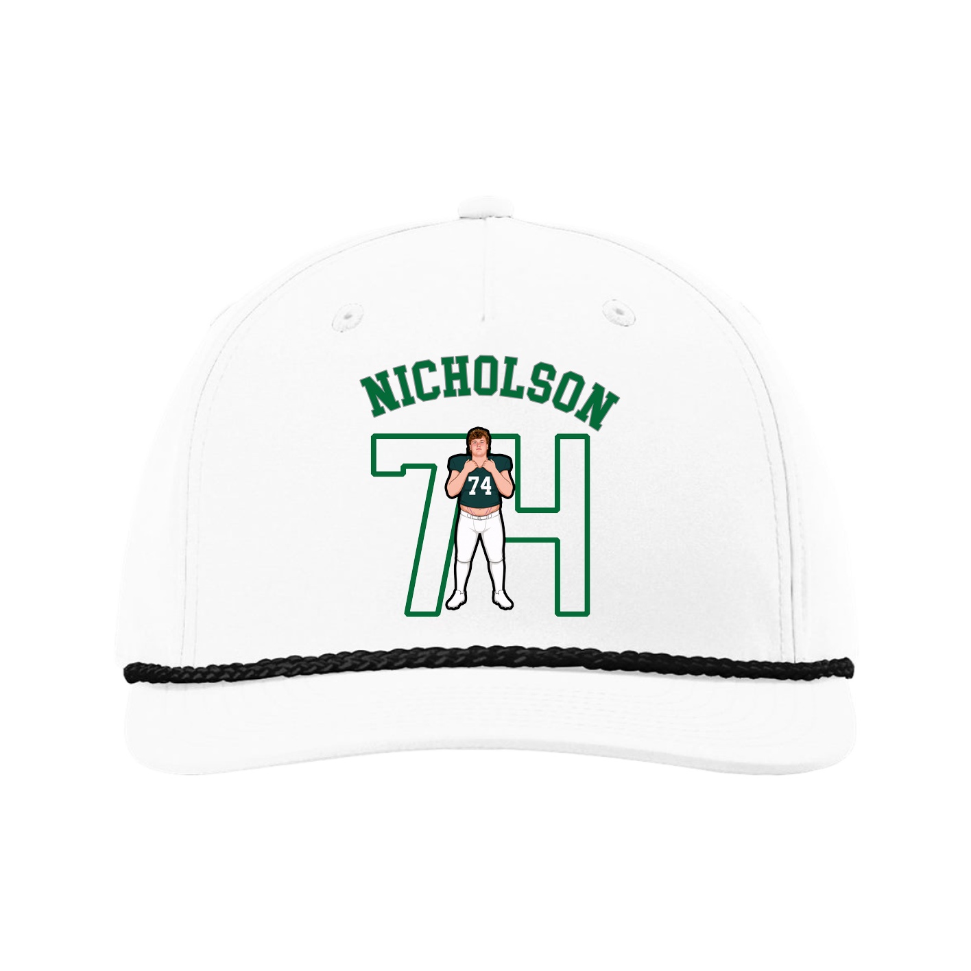 Five-Panel Classic Rope Cap — Shirsey Arch in White