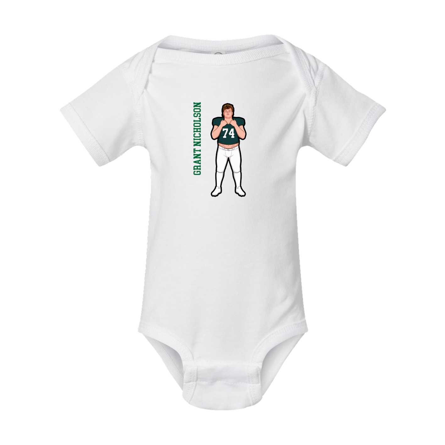 Baby Onesie — Name Vertical in White