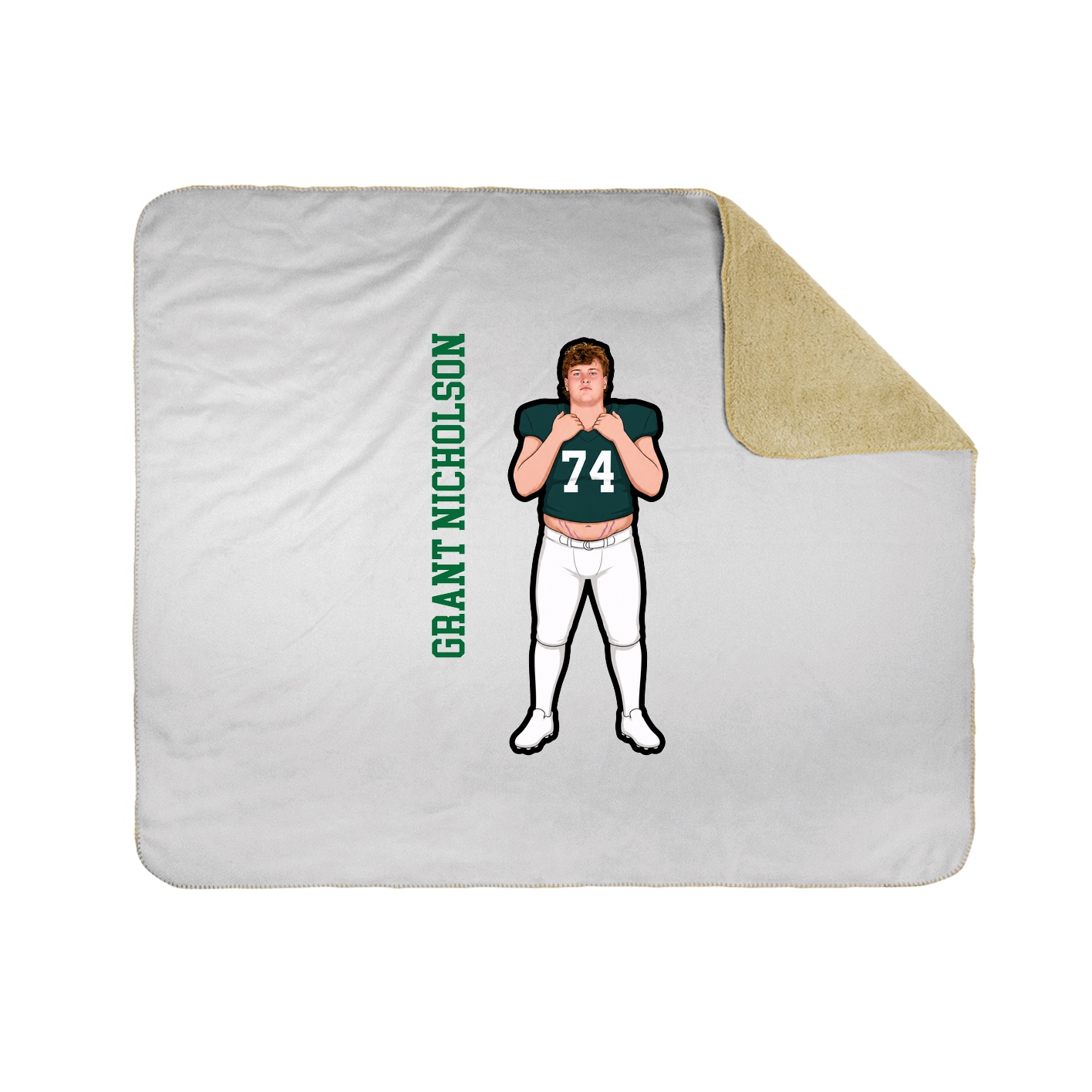 Throw Blanket — Name Vertical in White