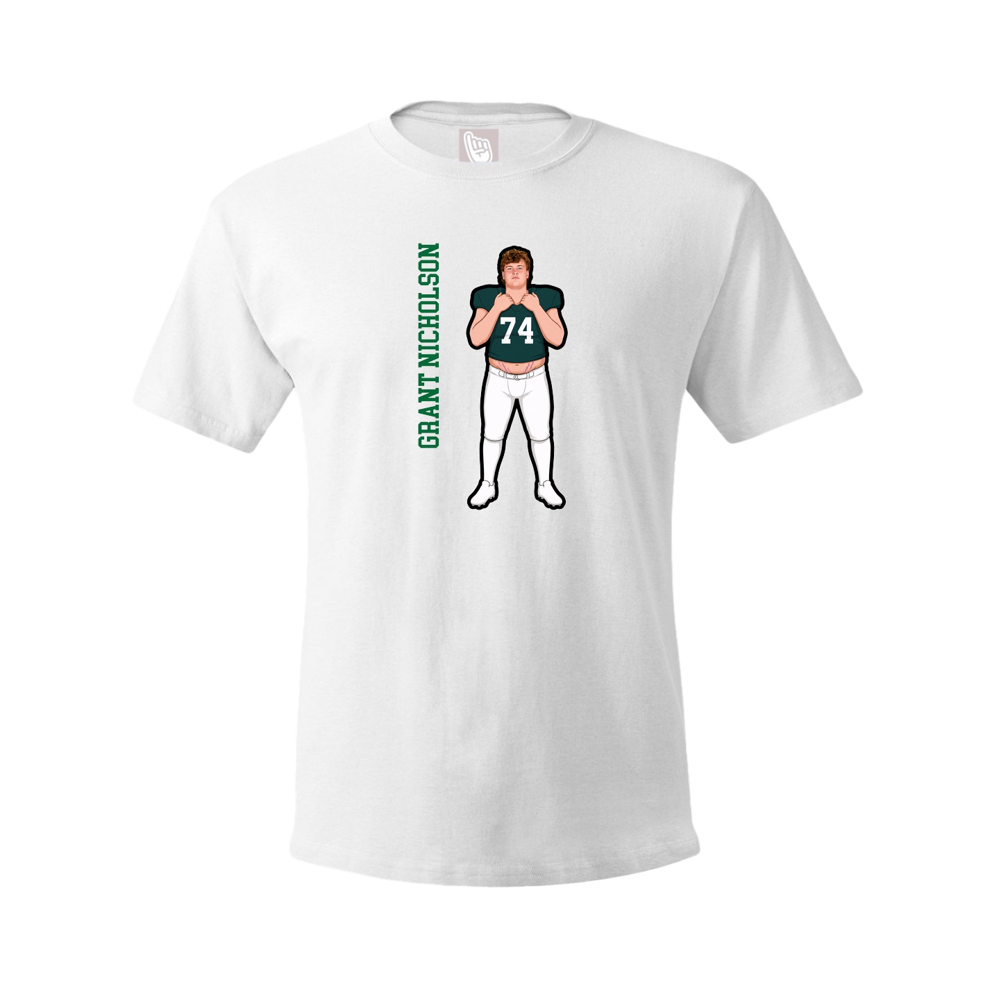 Tee — Name Vertical in White