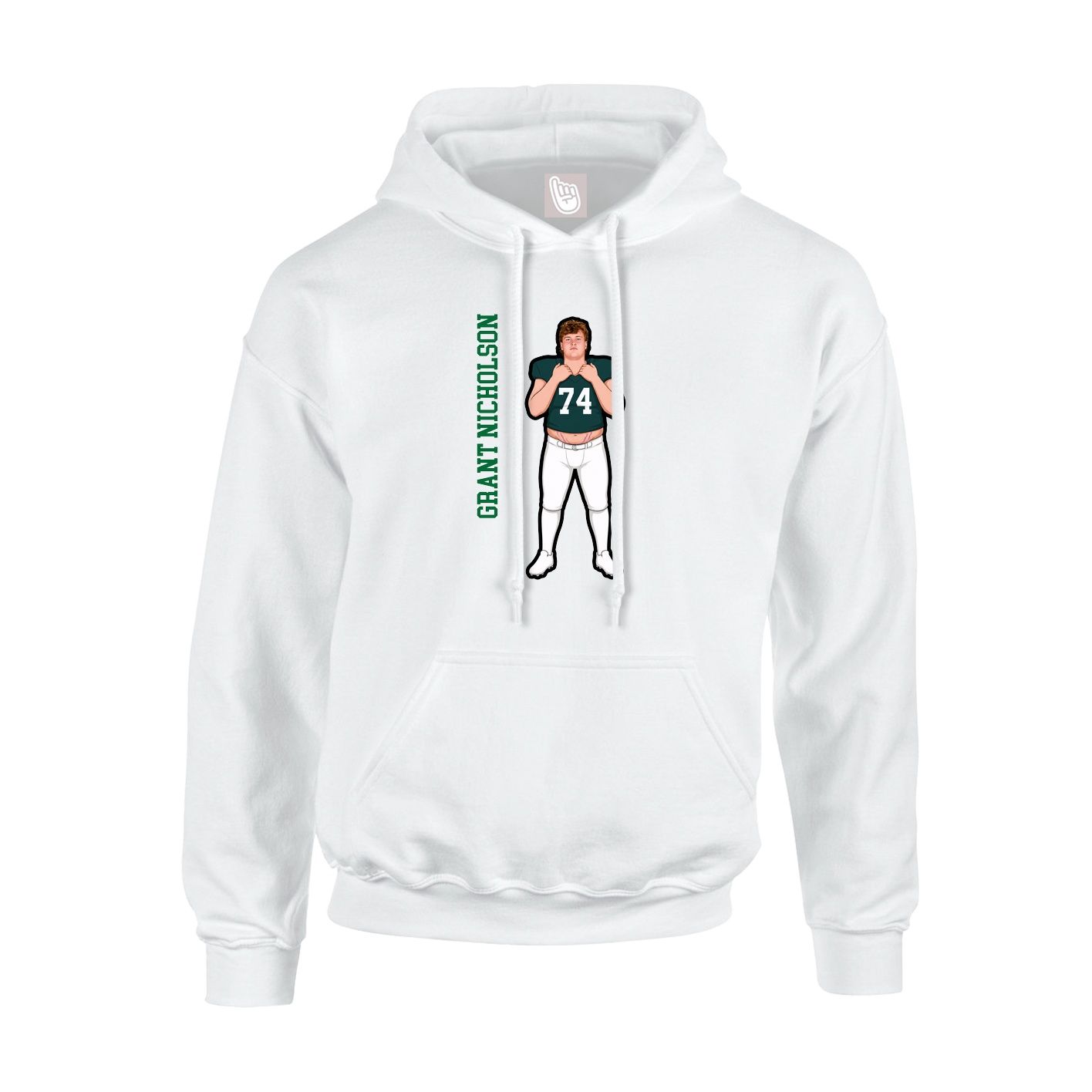 Hoodie — Name Vertical in White