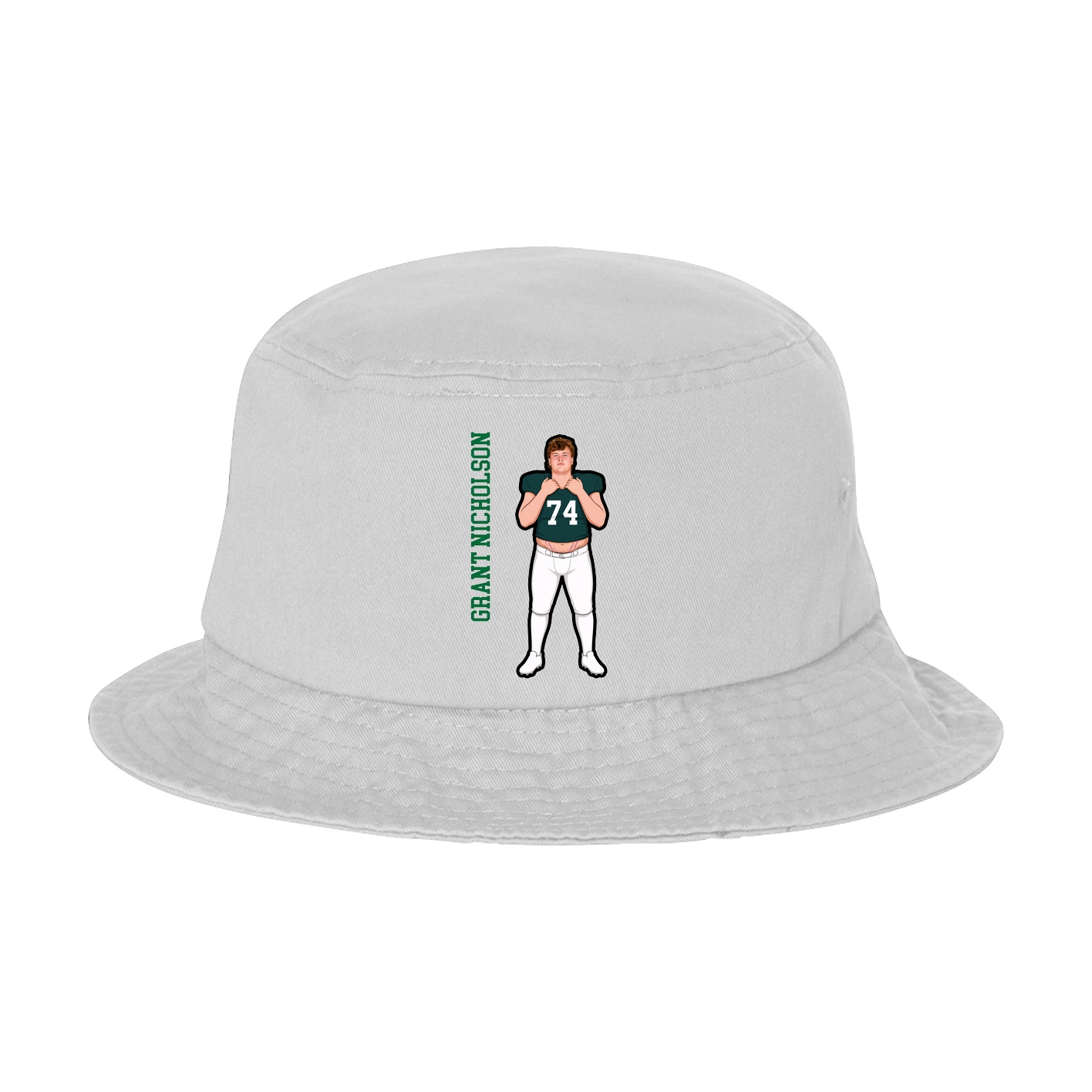 Bucket Cap — Name Vertical in White