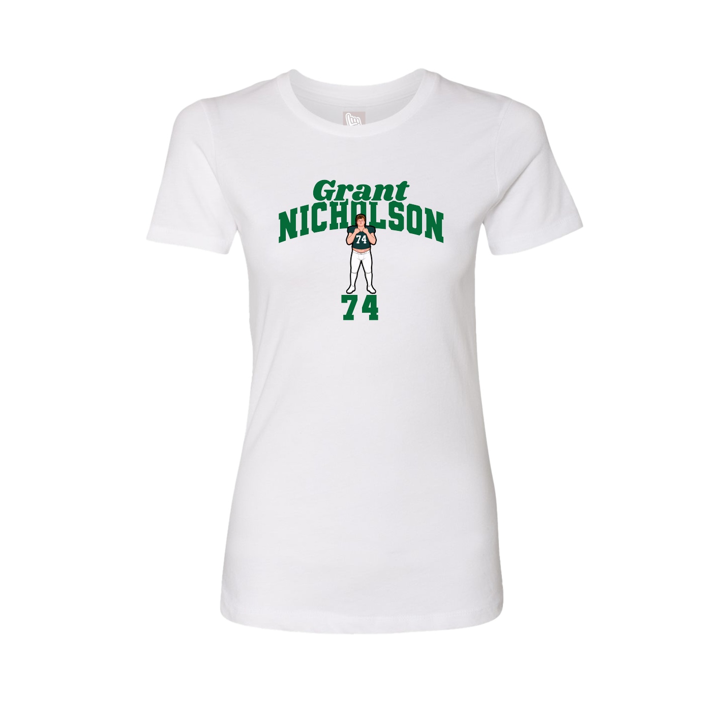 Fitted Women's Tee — Signature Arch in White