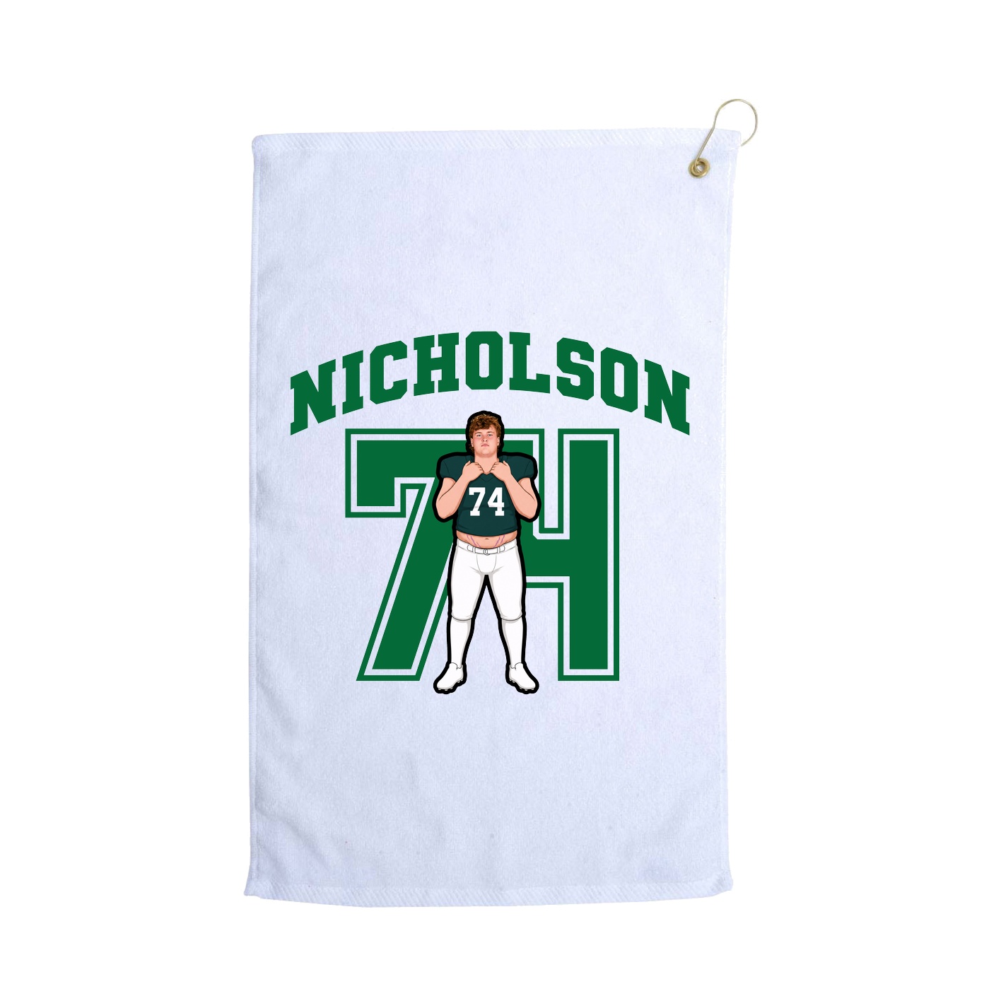 Golf Towel — Number in White