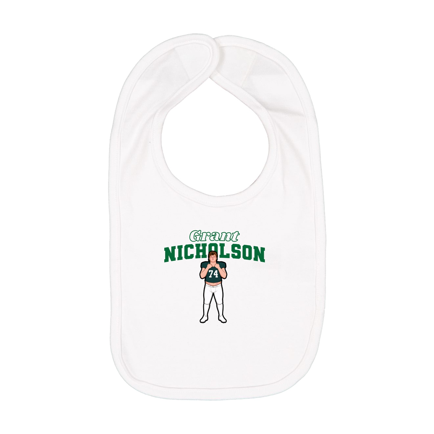 Infant Bib — Name Arch in White