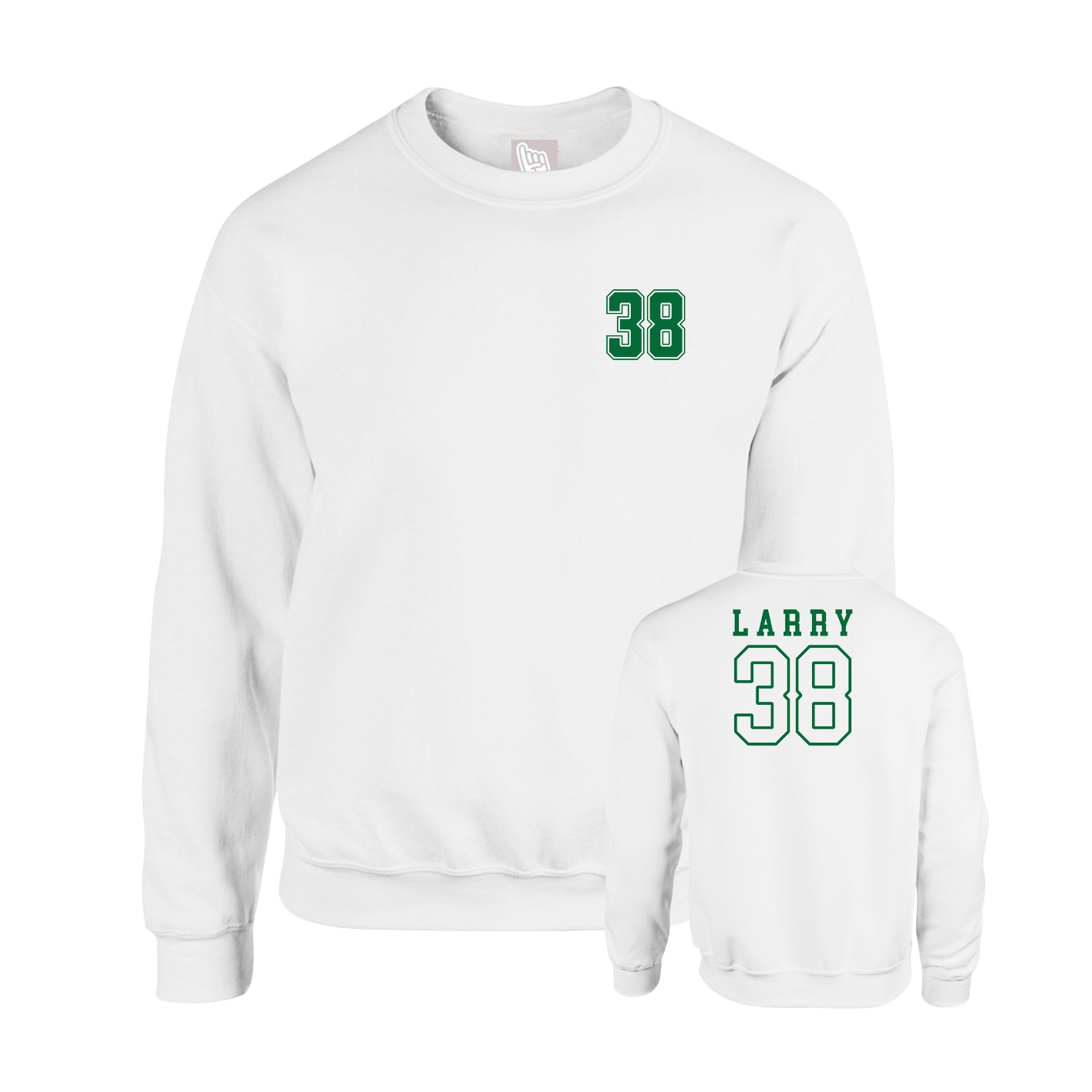 Fleece Crew — Chest Back in White