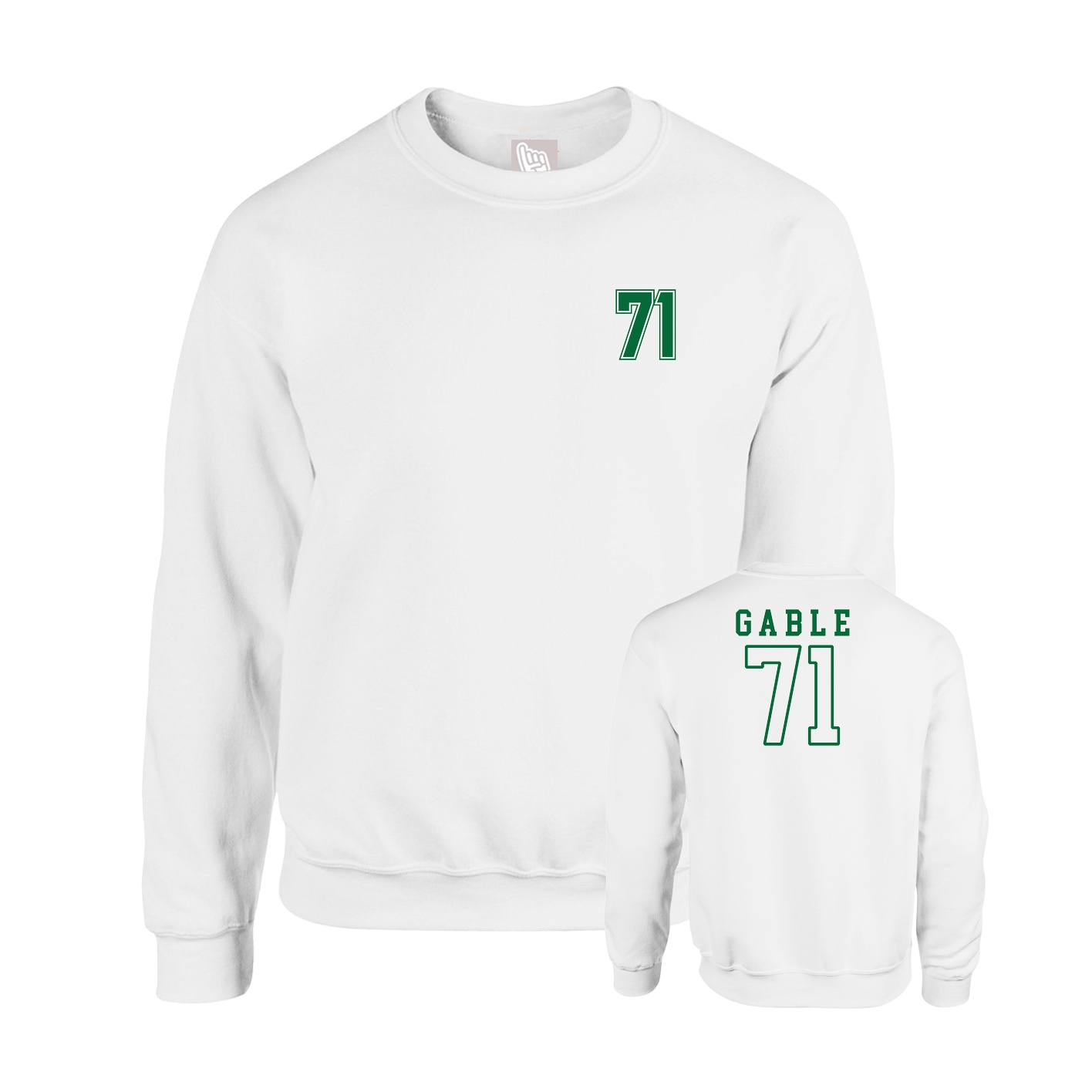Fleece Crew — Chest Back in White