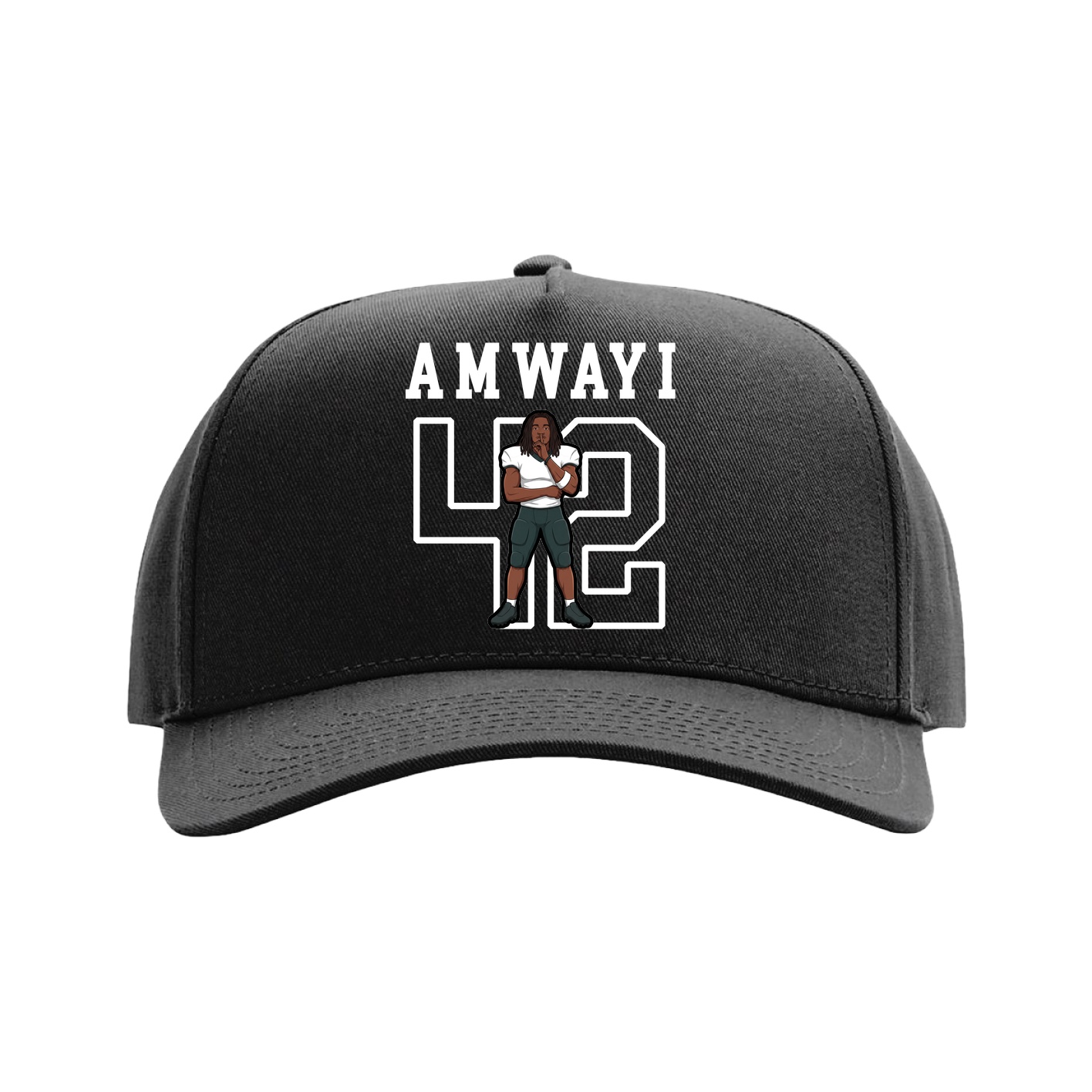 Full Fabric Five-Panel Champ Cap — Shirsey in Black