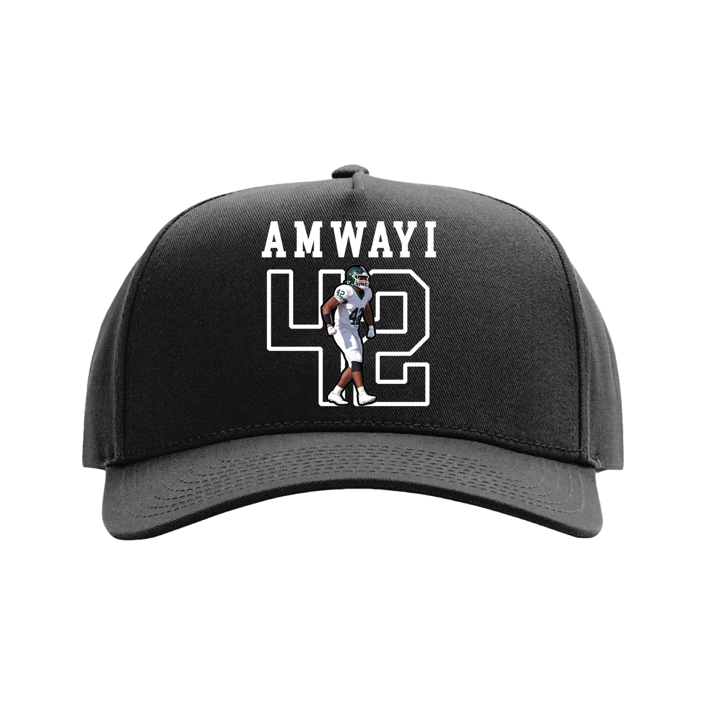 Full Fabric Five-Panel Champ Cap — Shirsey in Black
