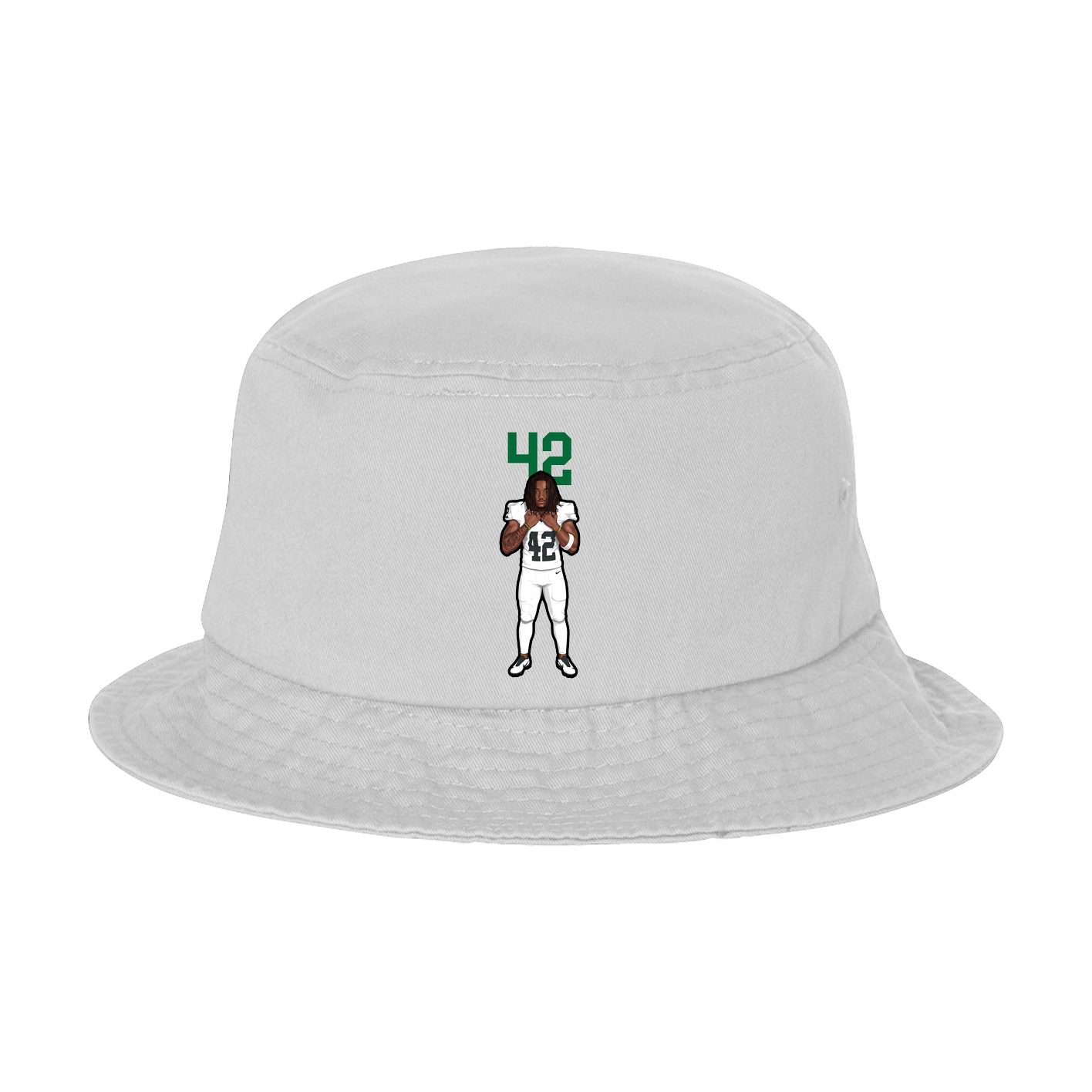 Bucket Cap — Number Top in White