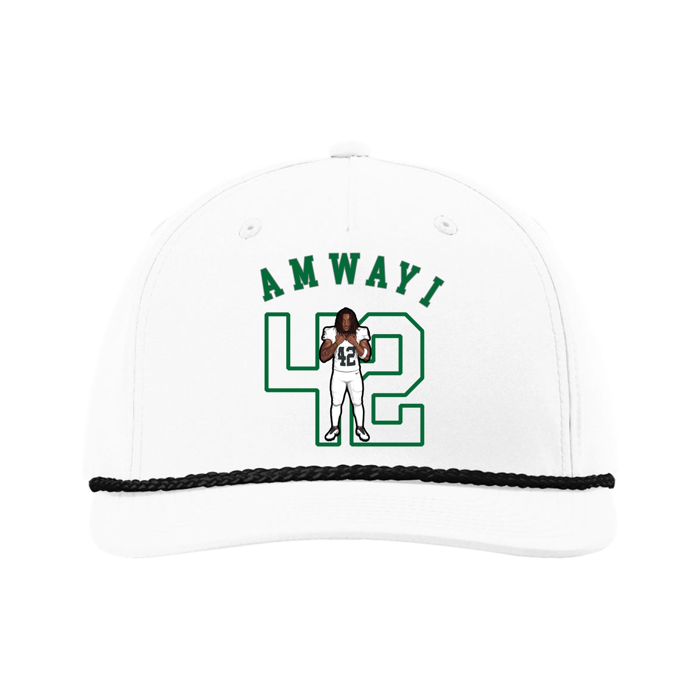 Five-Panel Classic Rope Cap — Shirsey Arch in White