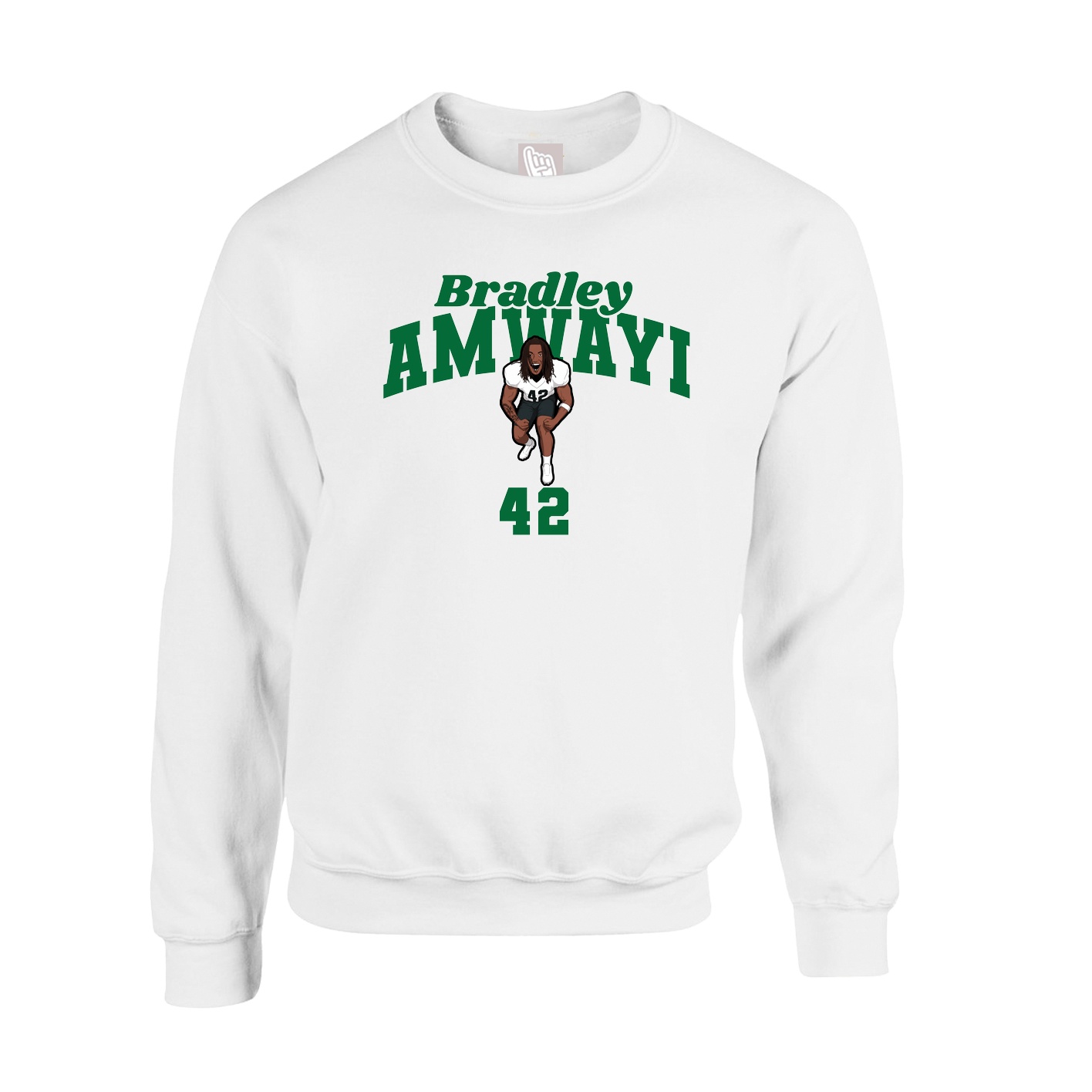 Fleece Crew — Signature Arch in White