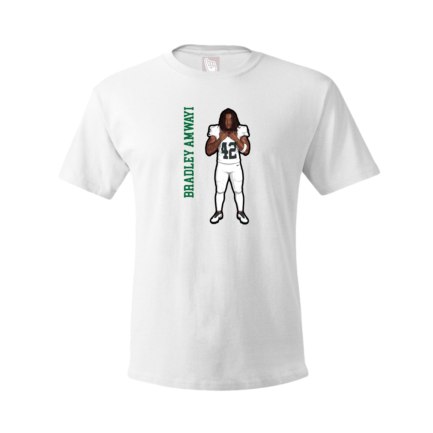 Tee — Name Vertical in White