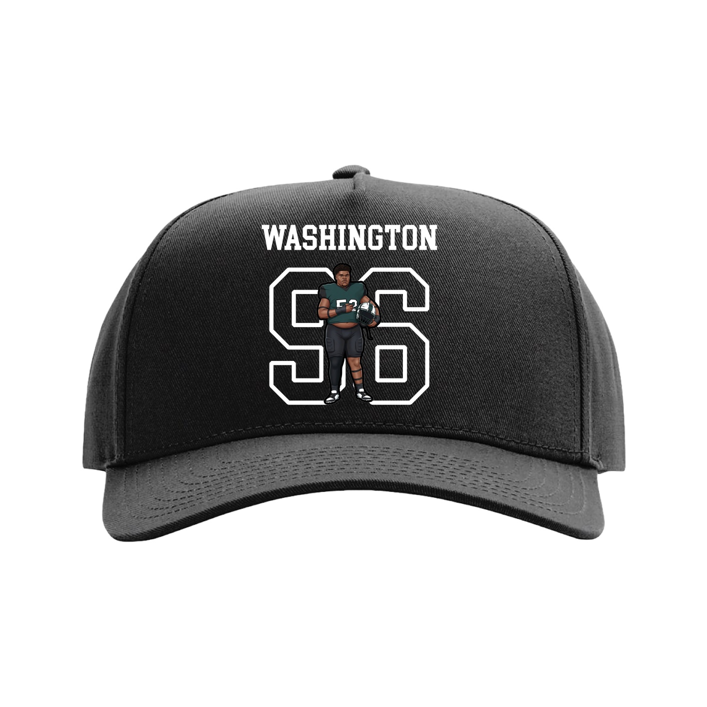 Full Fabric Five-Panel Champ Cap — Shirsey in Black