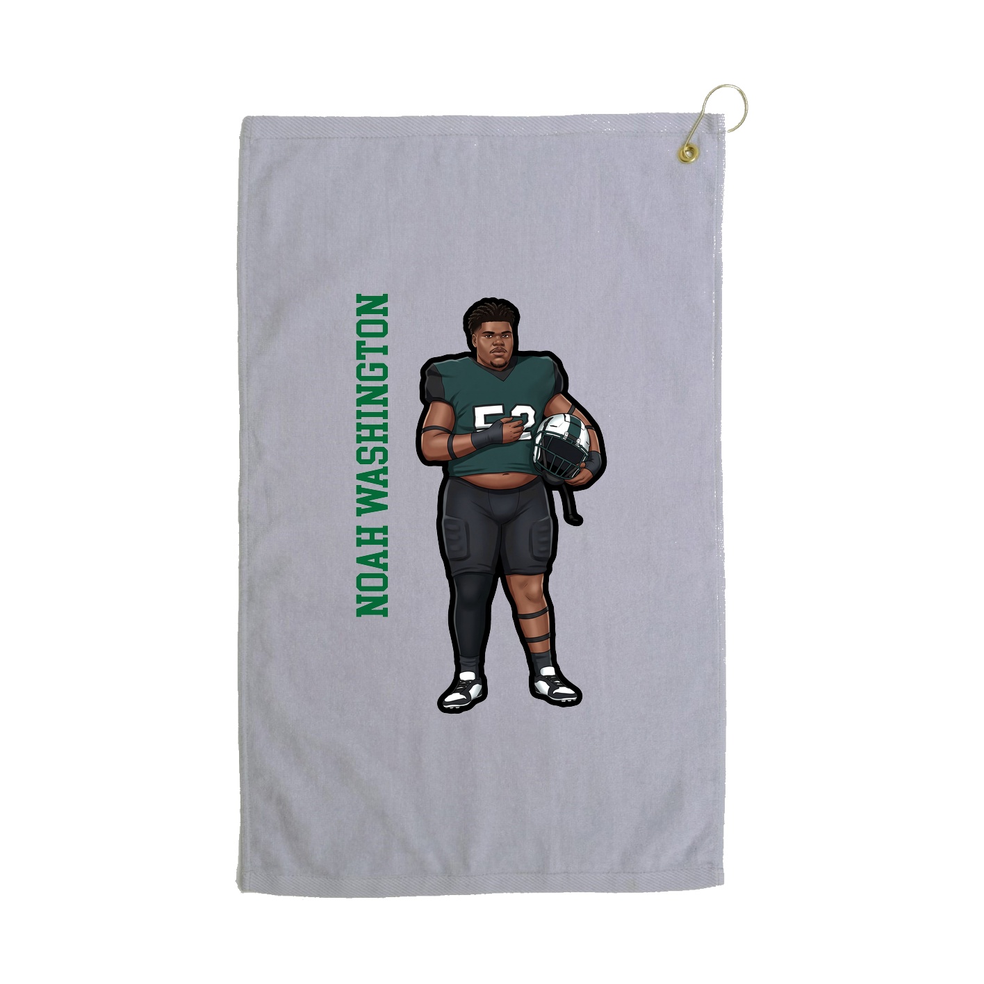 Golf Towel — Name Vertical in Grey
