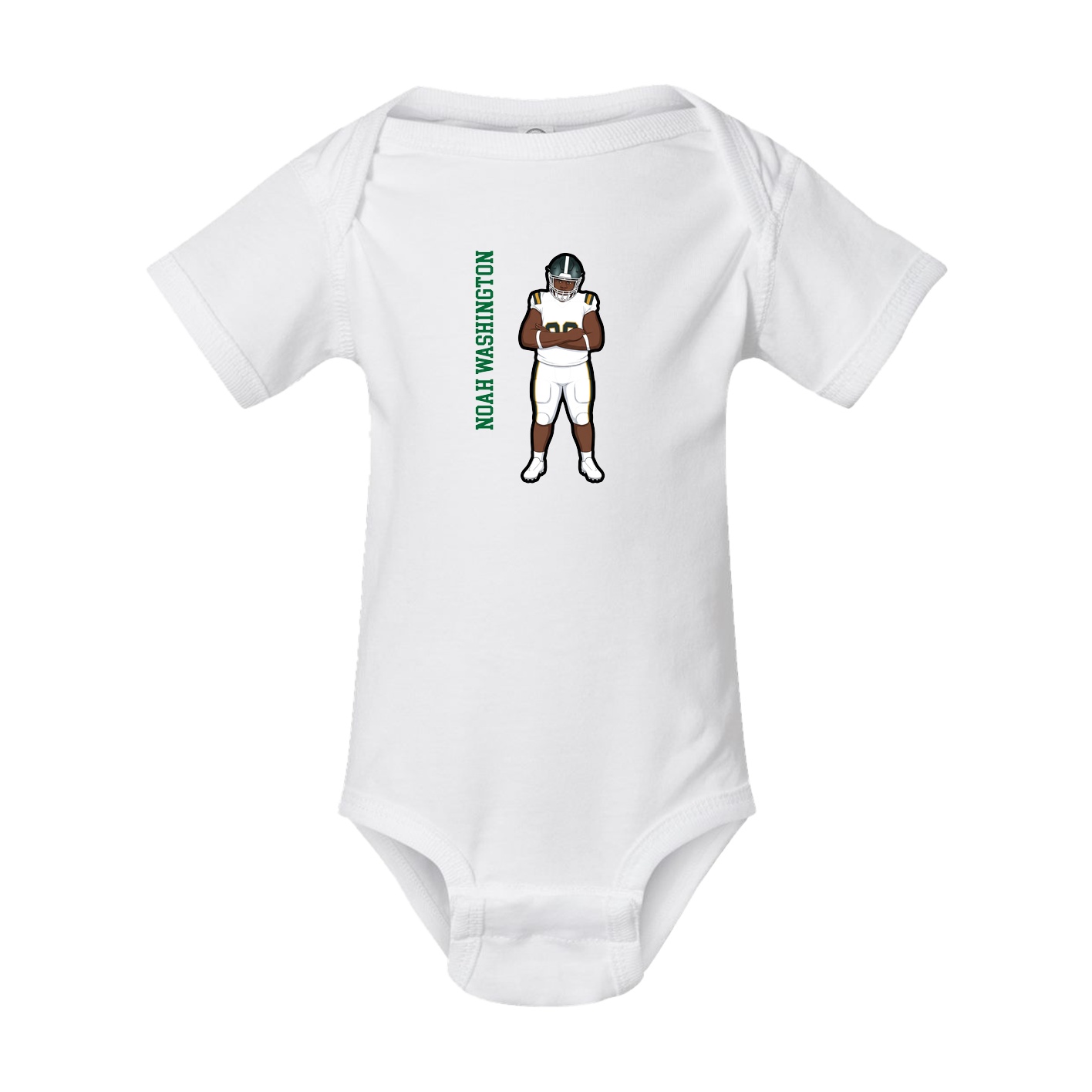 Baby Onesie — Name Vertical in White