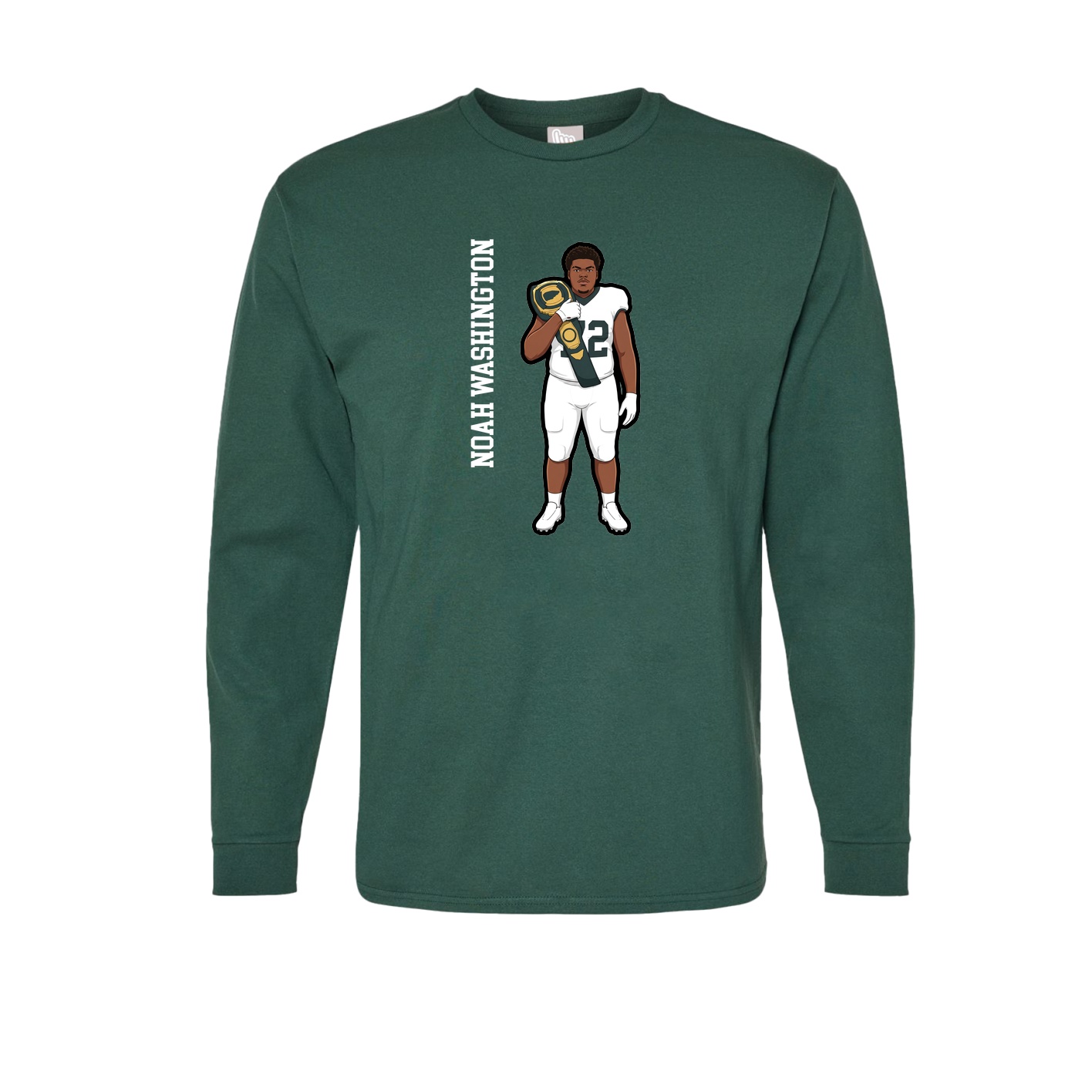 Long Sleeve Tee — Name Vertical in Green