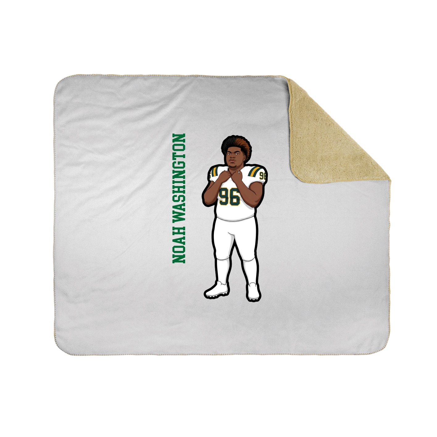 Throw Blanket — Name Vertical in White