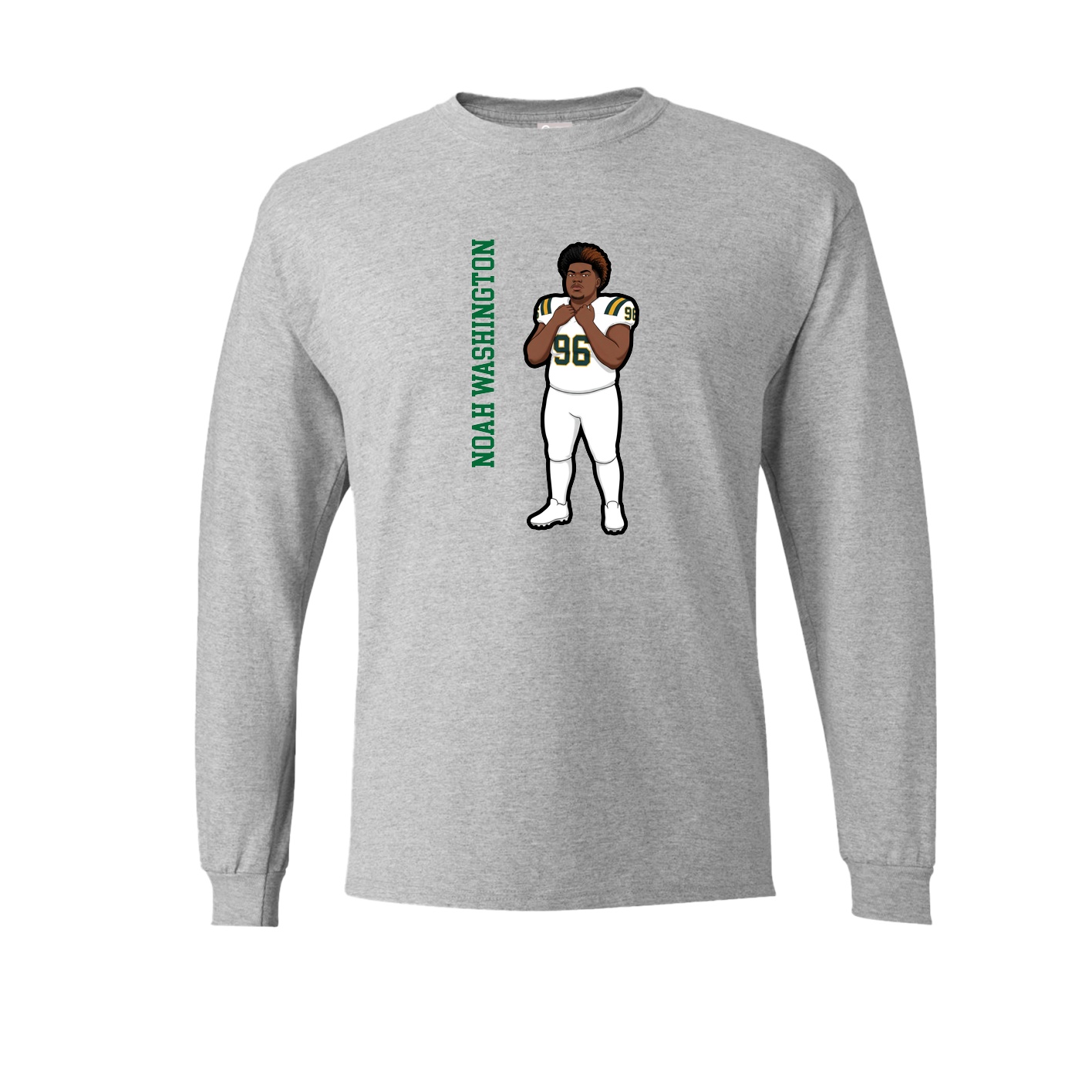 Long Sleeve Tee — Name Vertical in Grey