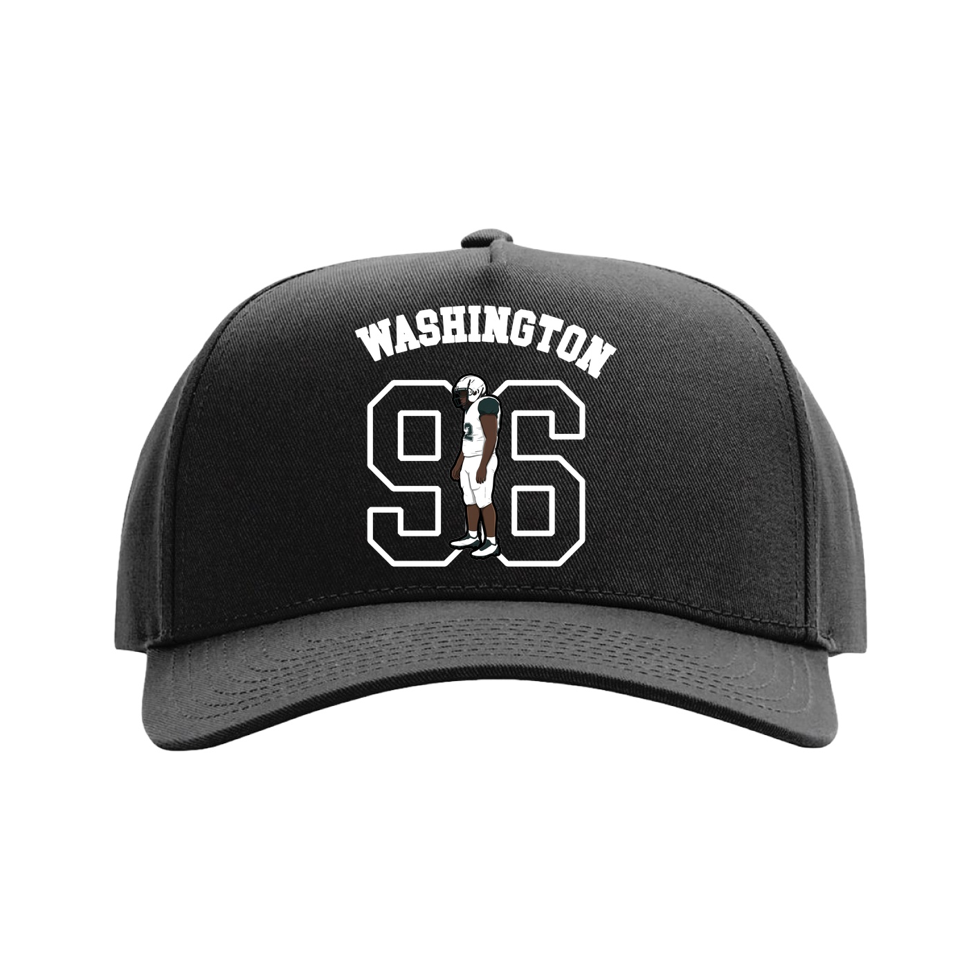Full Fabric Five-Panel Champ Cap — Shirsey Arch in Black