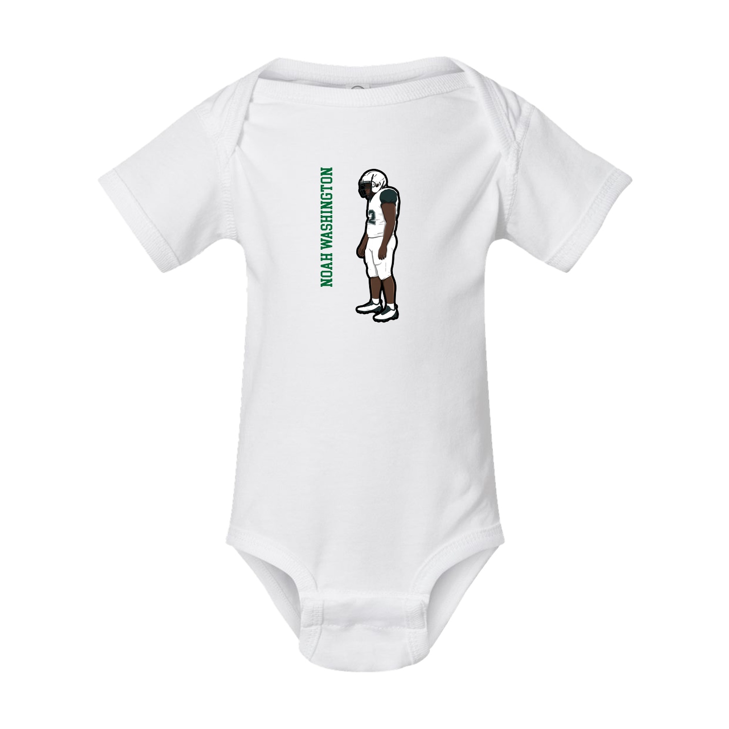 Baby Onesie — Name Vertical in White