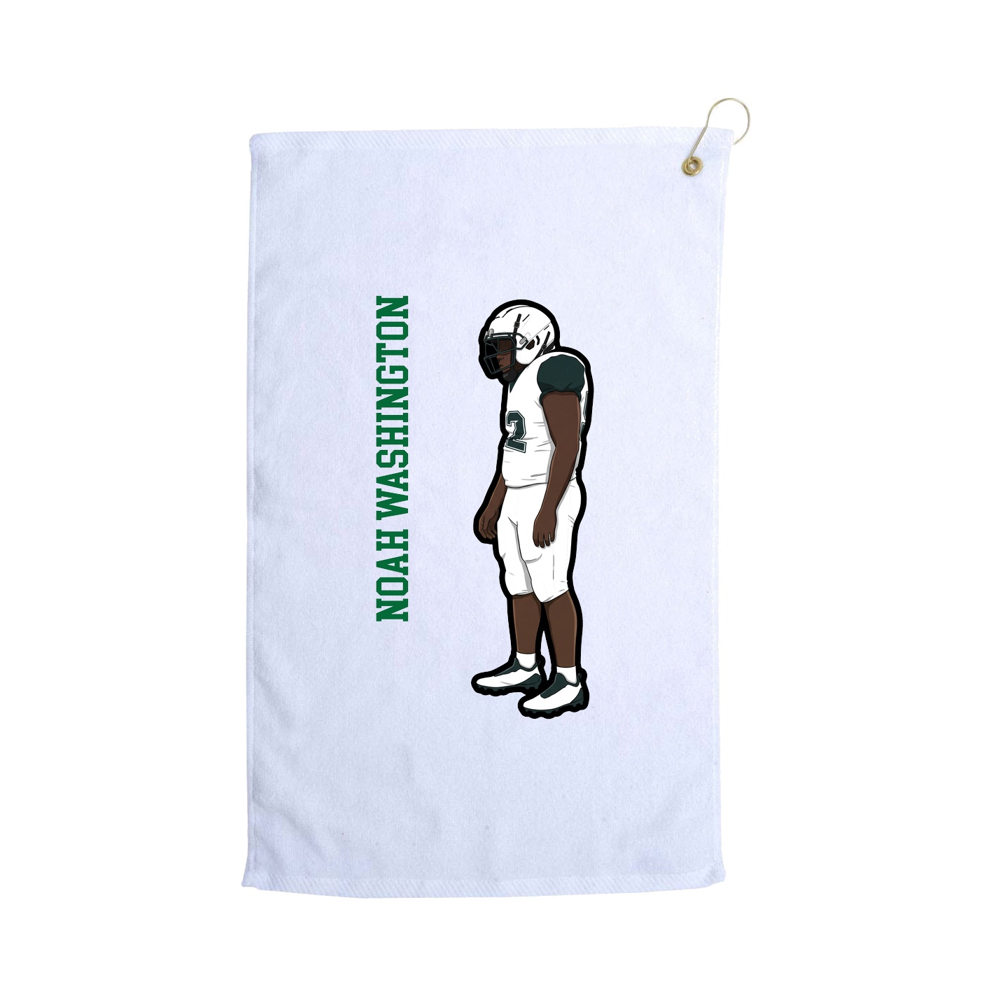 Golf Towel — Name Vertical in White