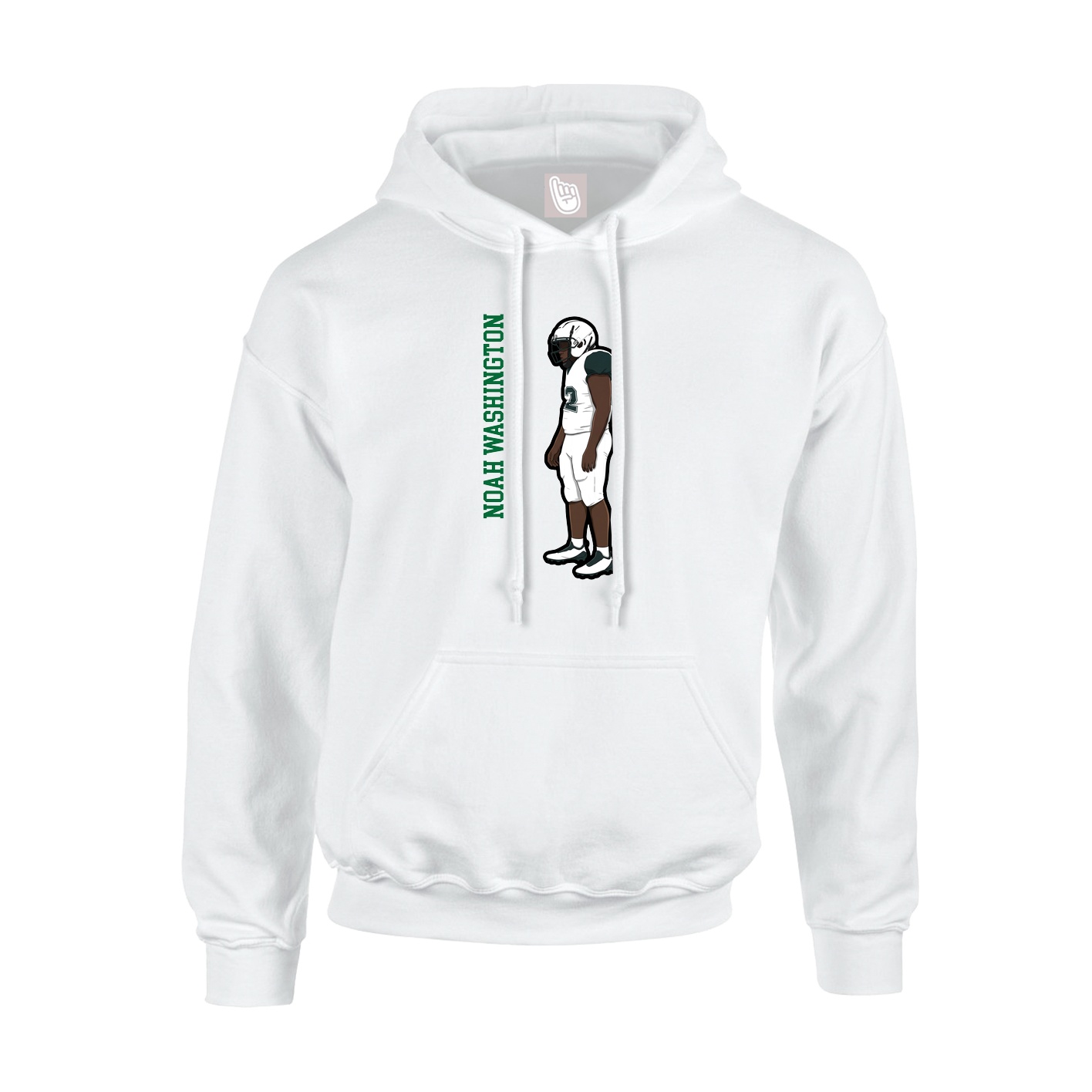 Hoodie — Name Vertical in White