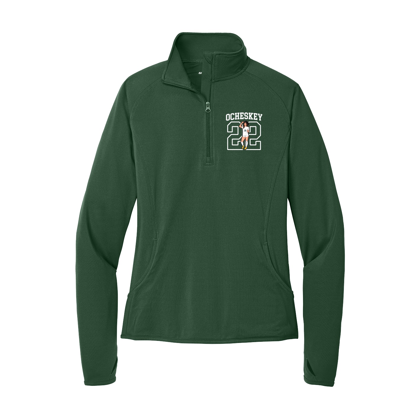 Women's Q-Zip Pullover — Shirsey in Green