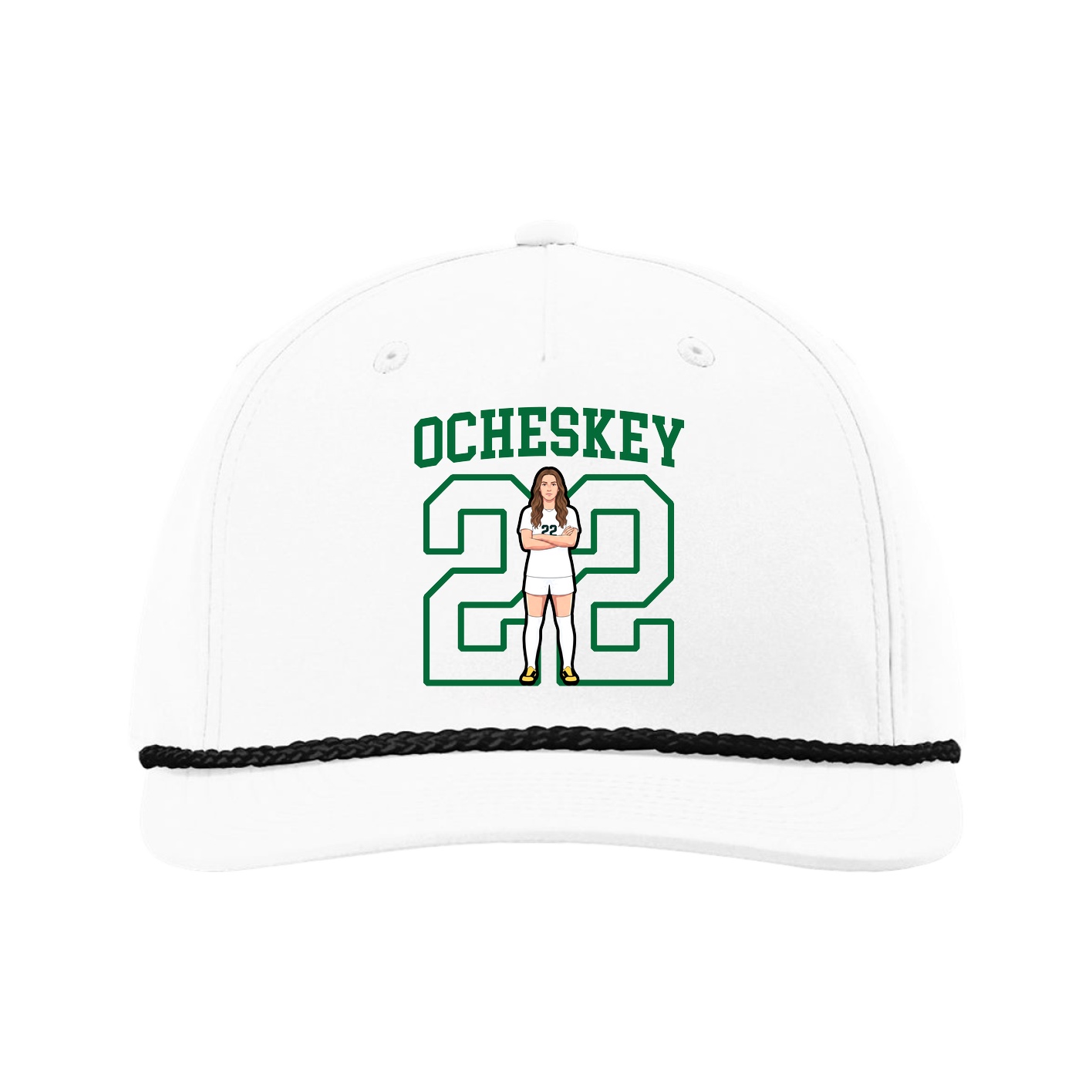 Five-Panel Classic Rope Cap — Shirsey in White