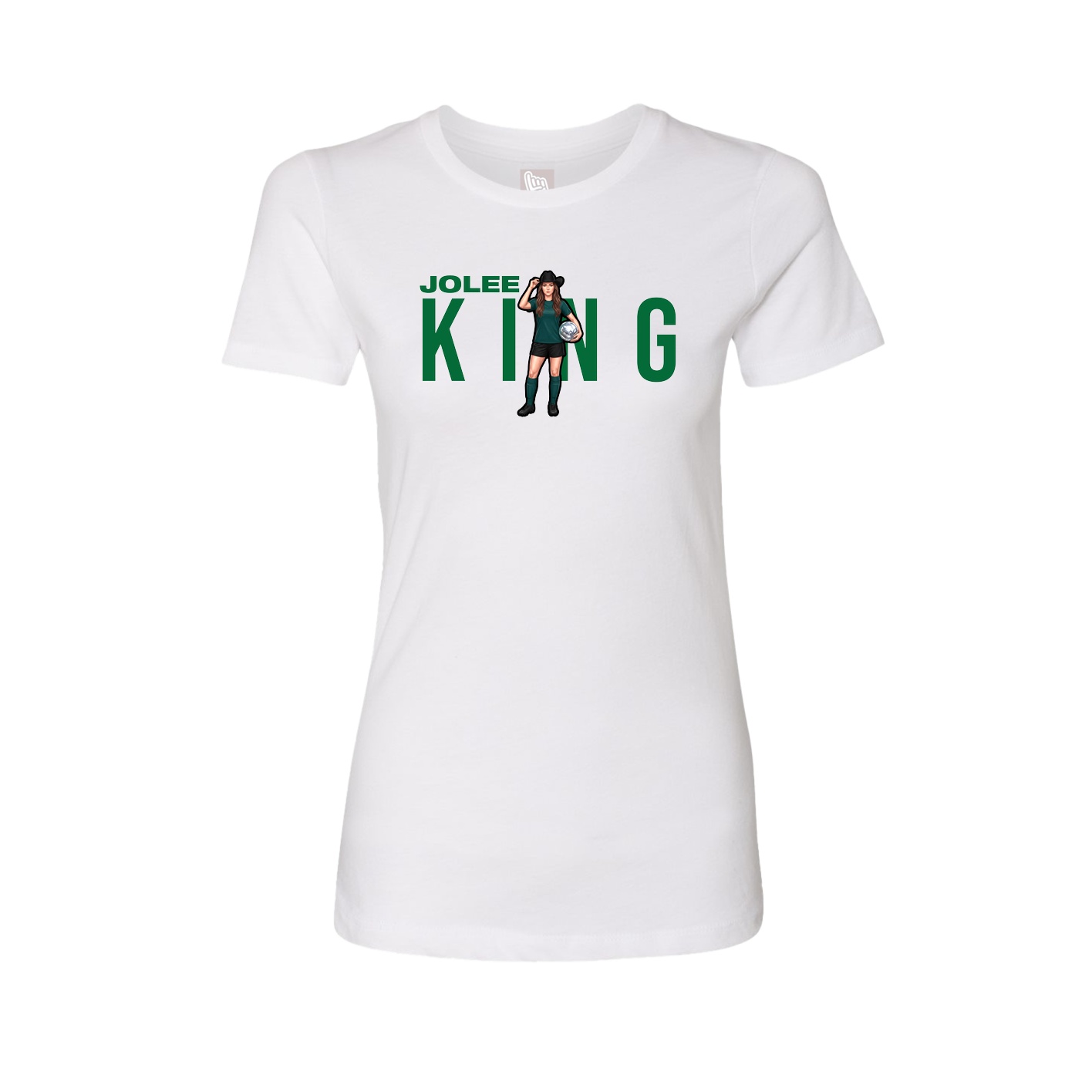 Fitted Women's Tee — Player Name in White