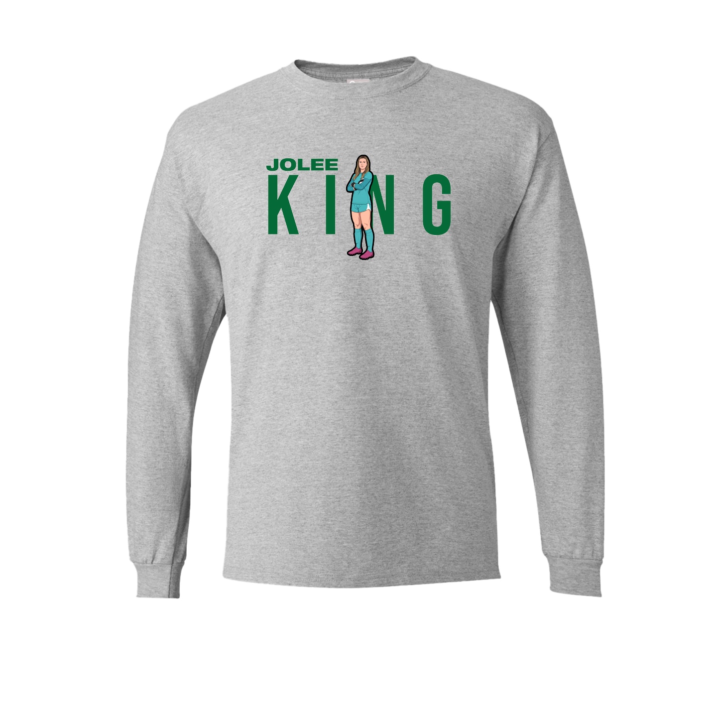 Long Sleeve Tee — Player Name in Grey