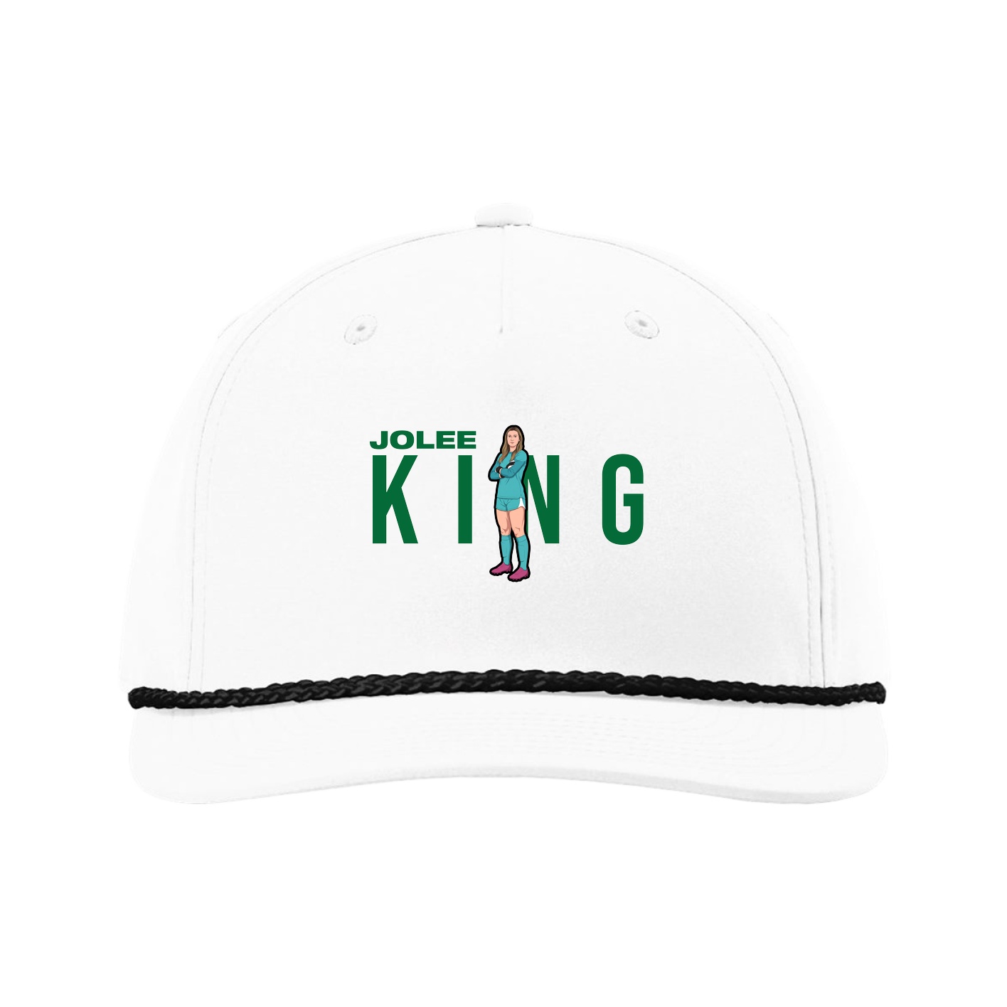 Five-Panel Classic Rope Cap — Player Name in White
