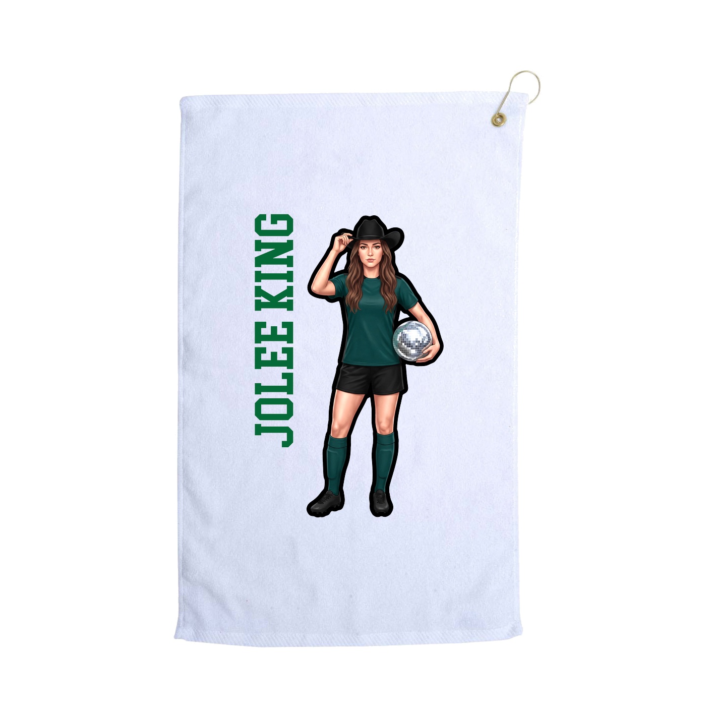 Golf Towel — Name Vertical in White