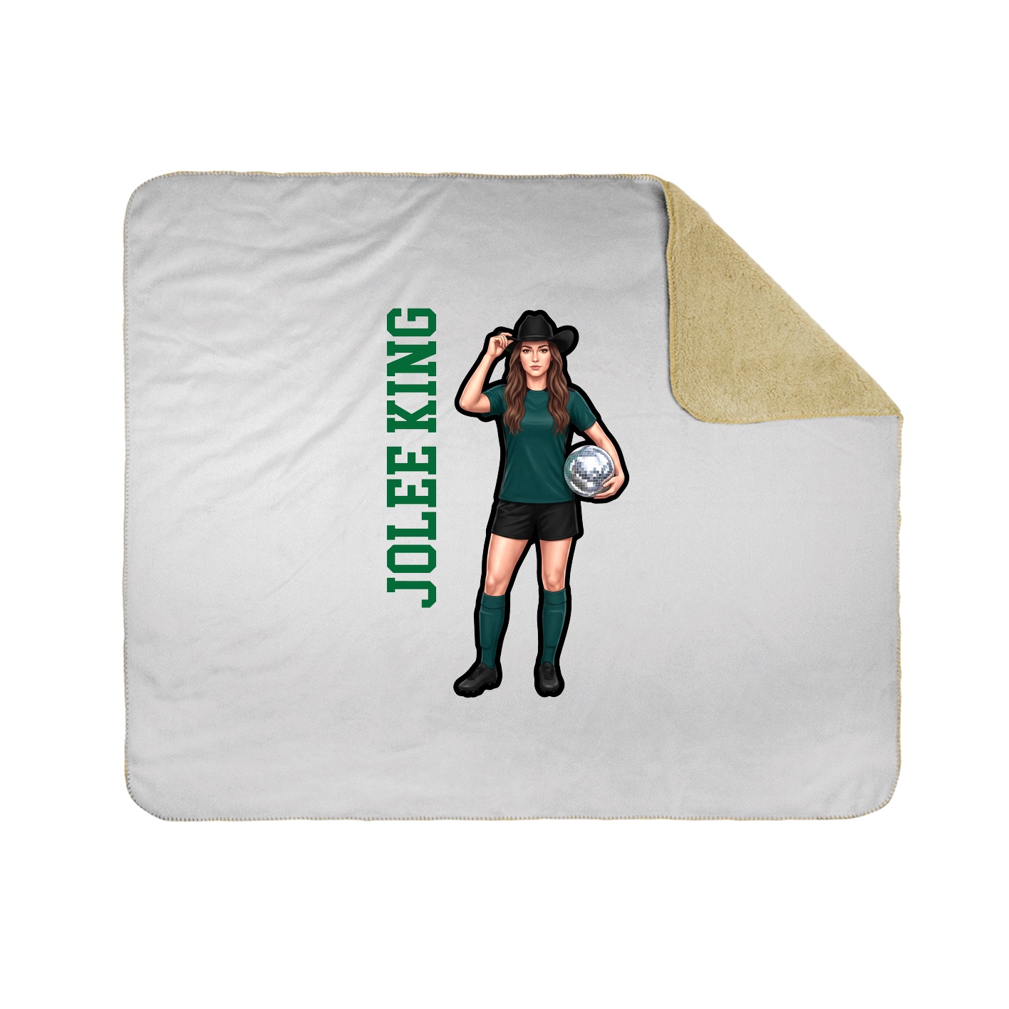 Throw Blanket — Name Vertical in White