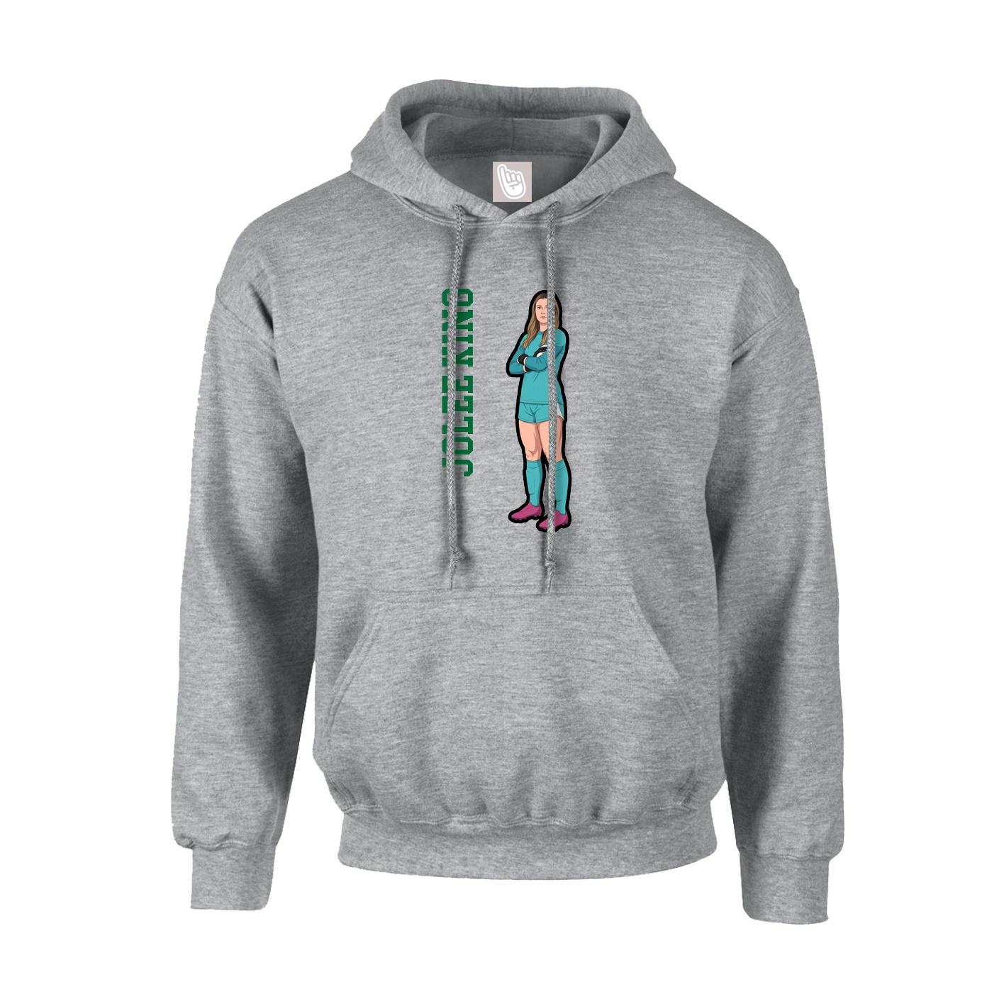 Hoodie — Name Vertical in Grey