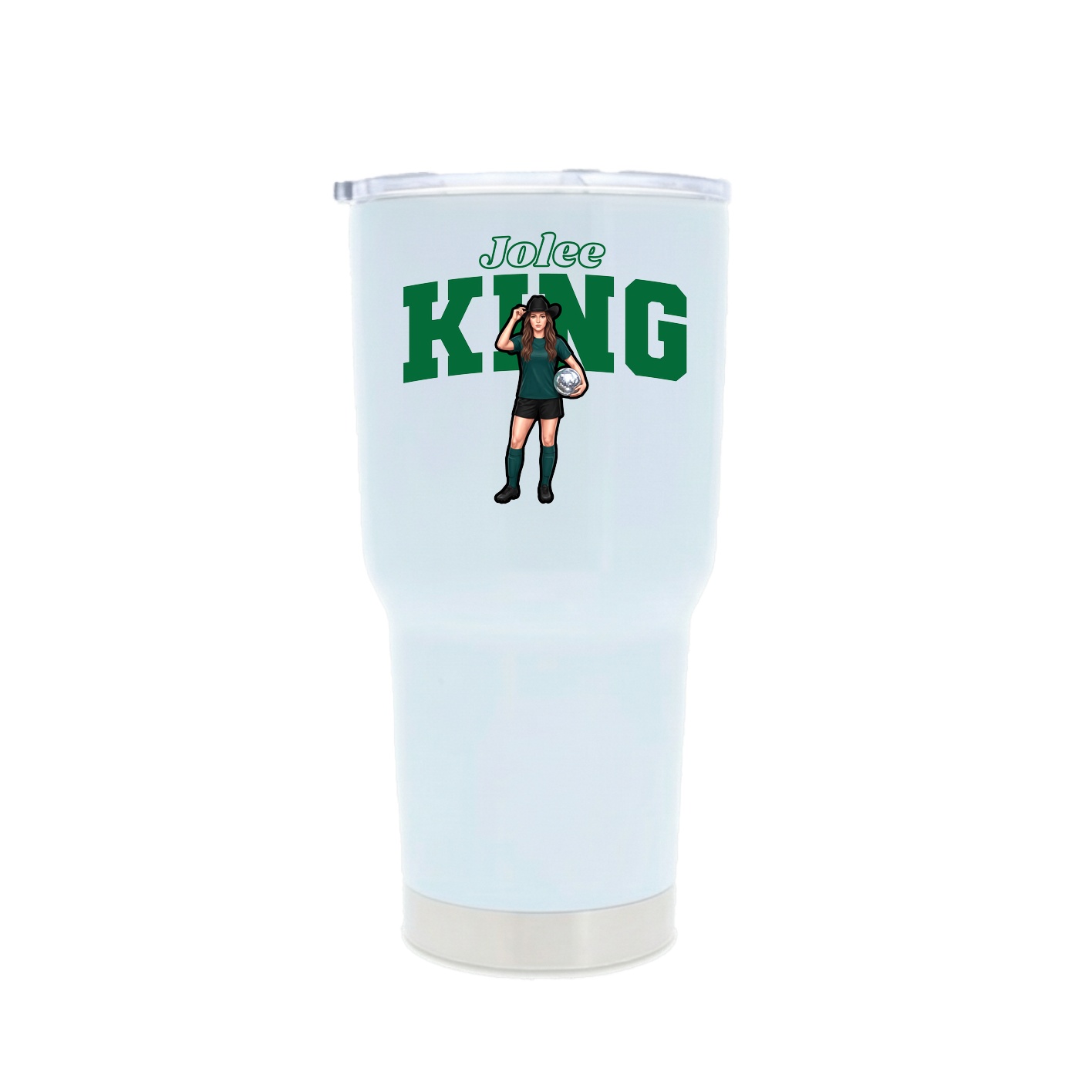30oz Stainless Steel Tumbler — Name Arch in White