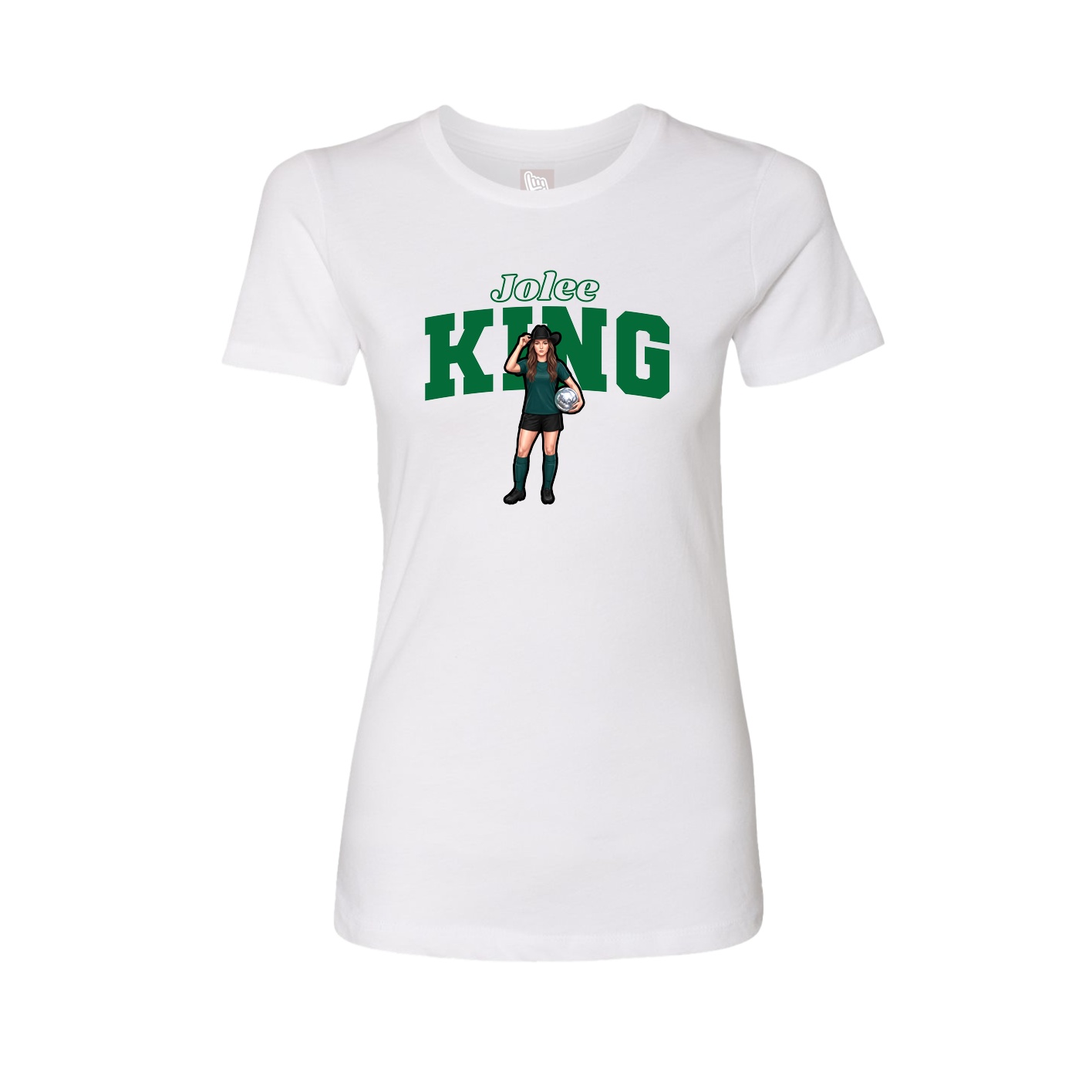 Fitted Women's Tee — Name Arch in White