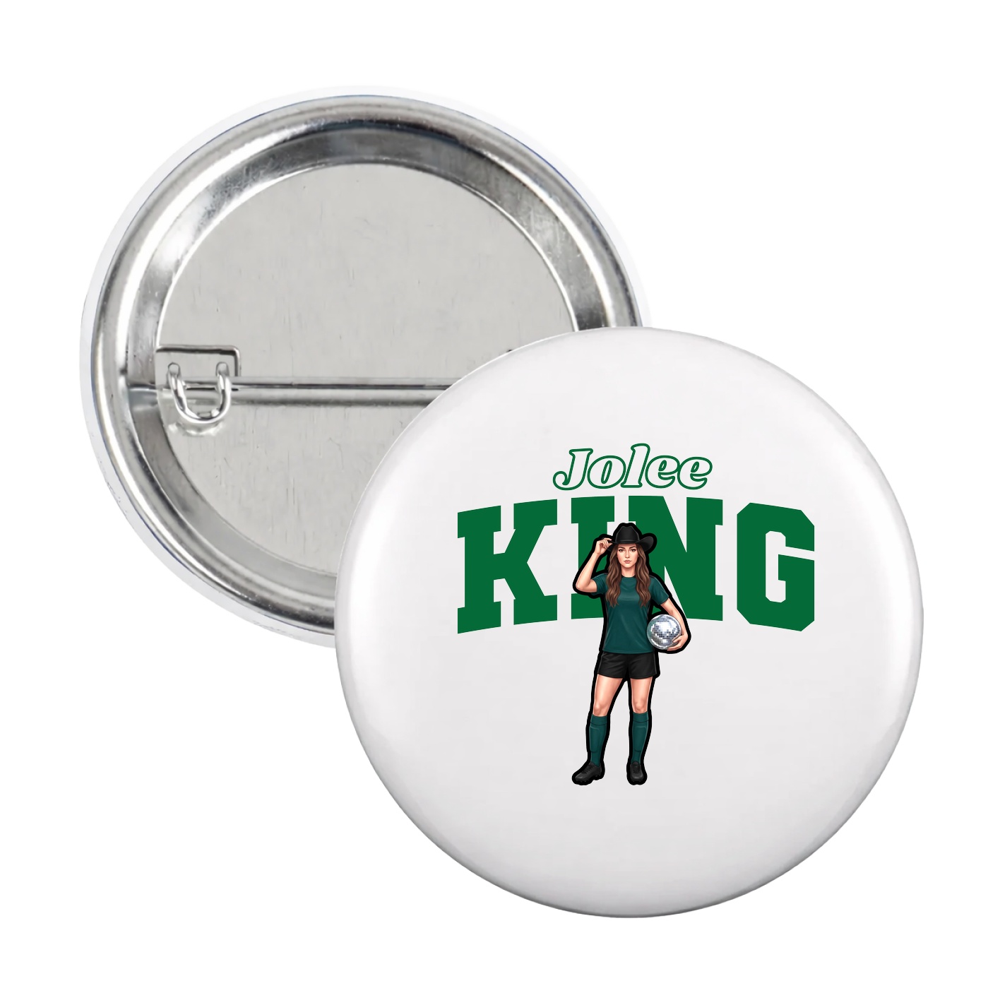 Game Day Button — Name Arch in White