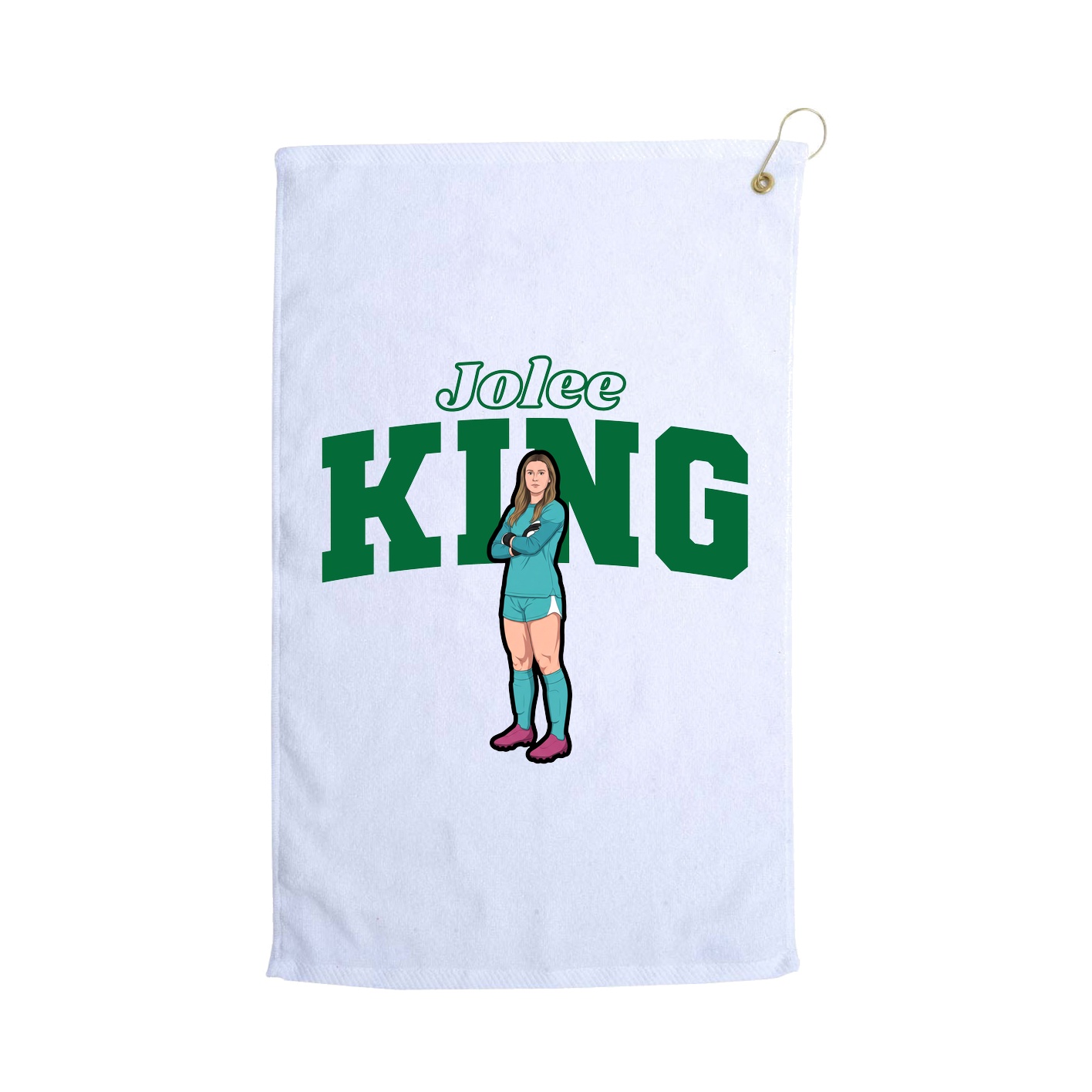 Golf Towel — Name Arch in White