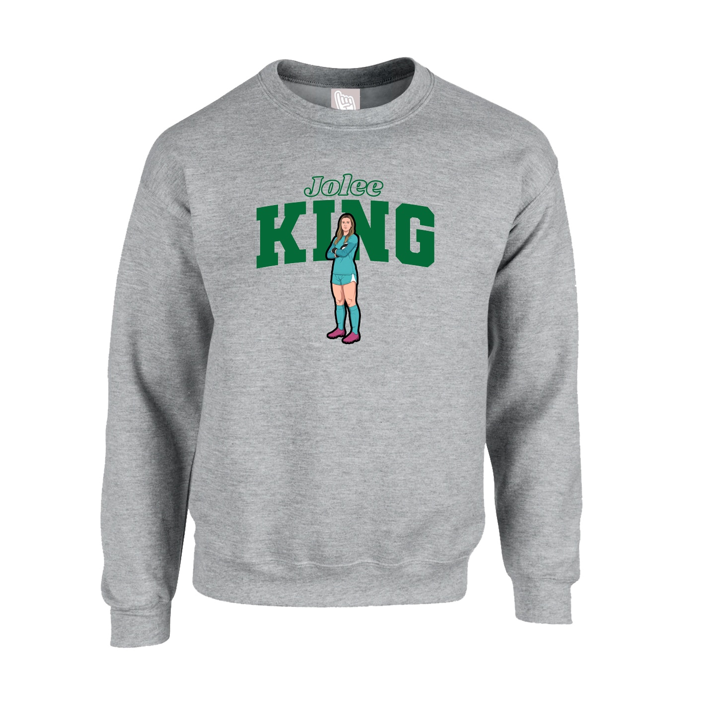 Fleece Crew — Name Arch in Grey