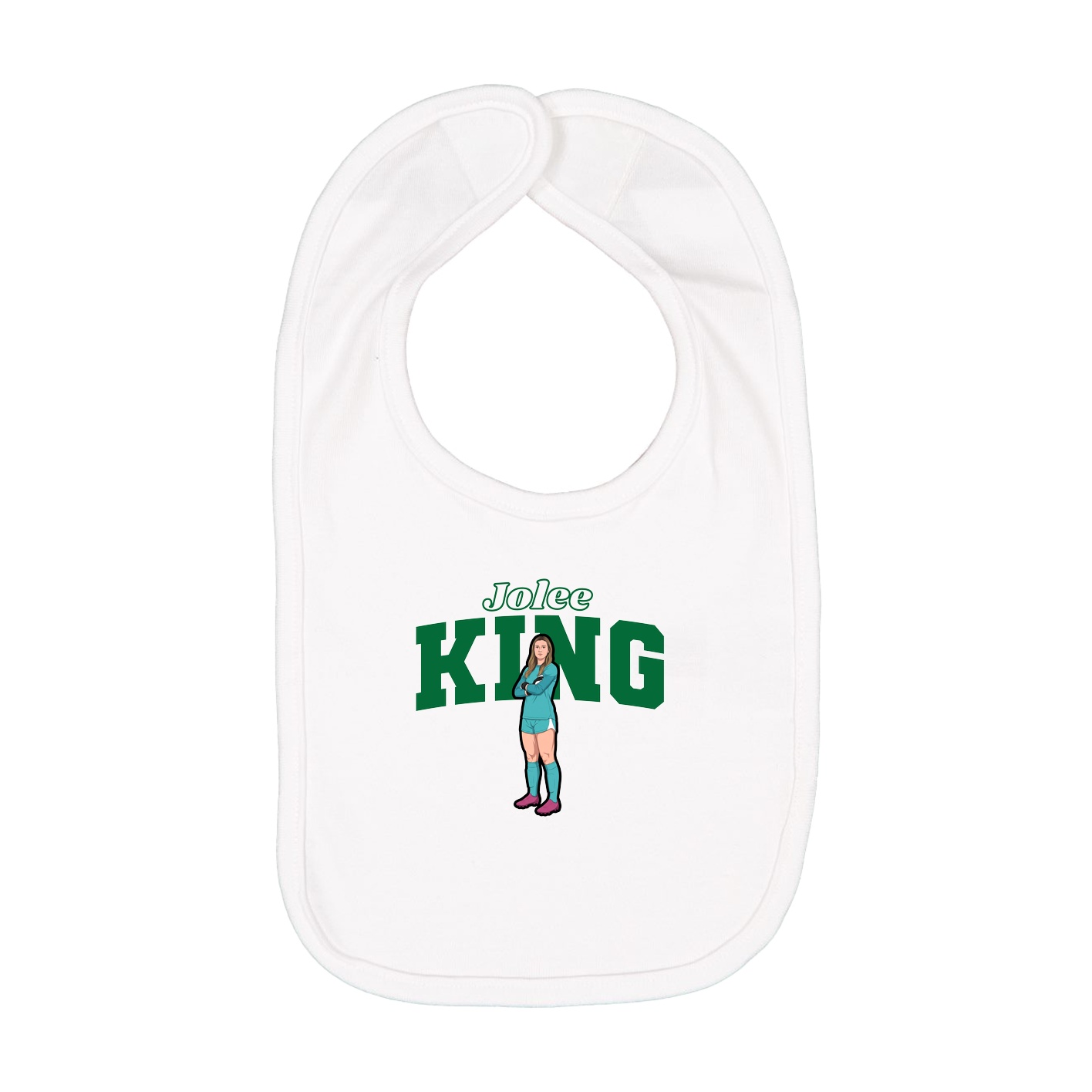 Infant Bib — Name Arch in White