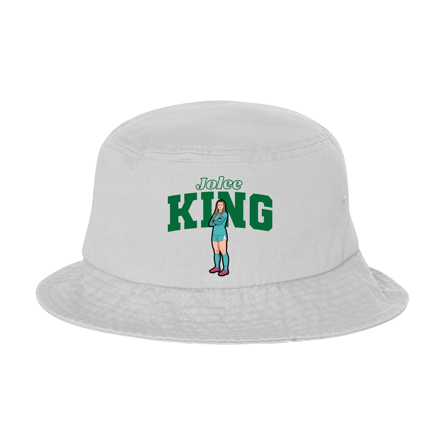 Bucket Cap — Name Arch in White