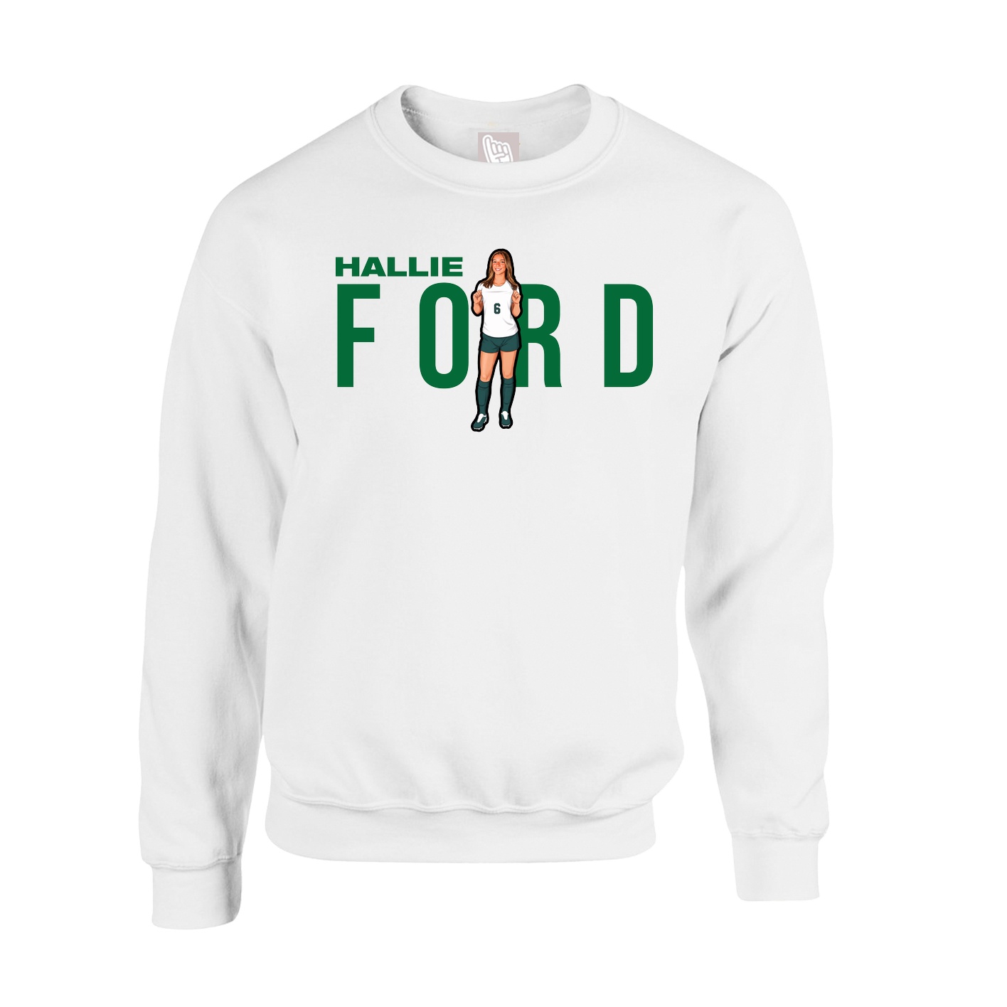 Fleece Crew — Player Name in White