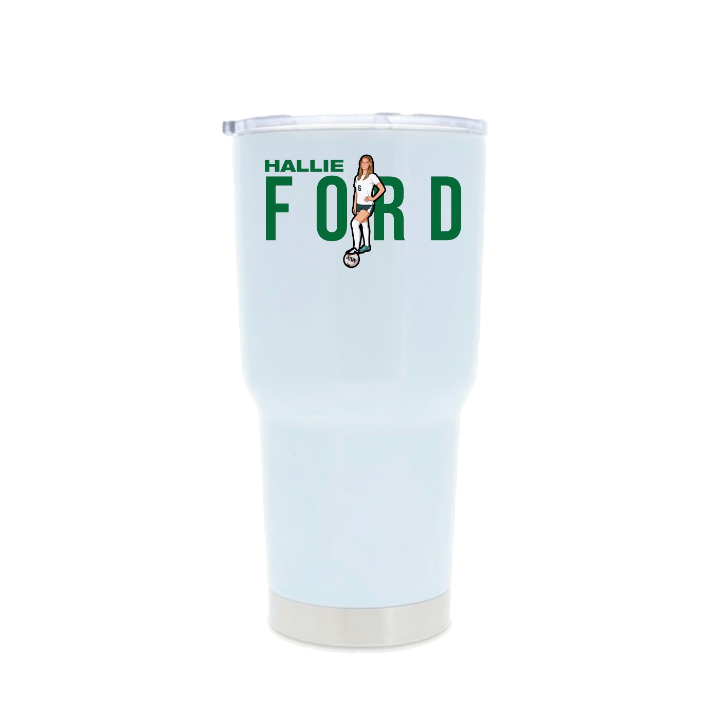30oz Stainless Steel Tumbler — Player Name in White